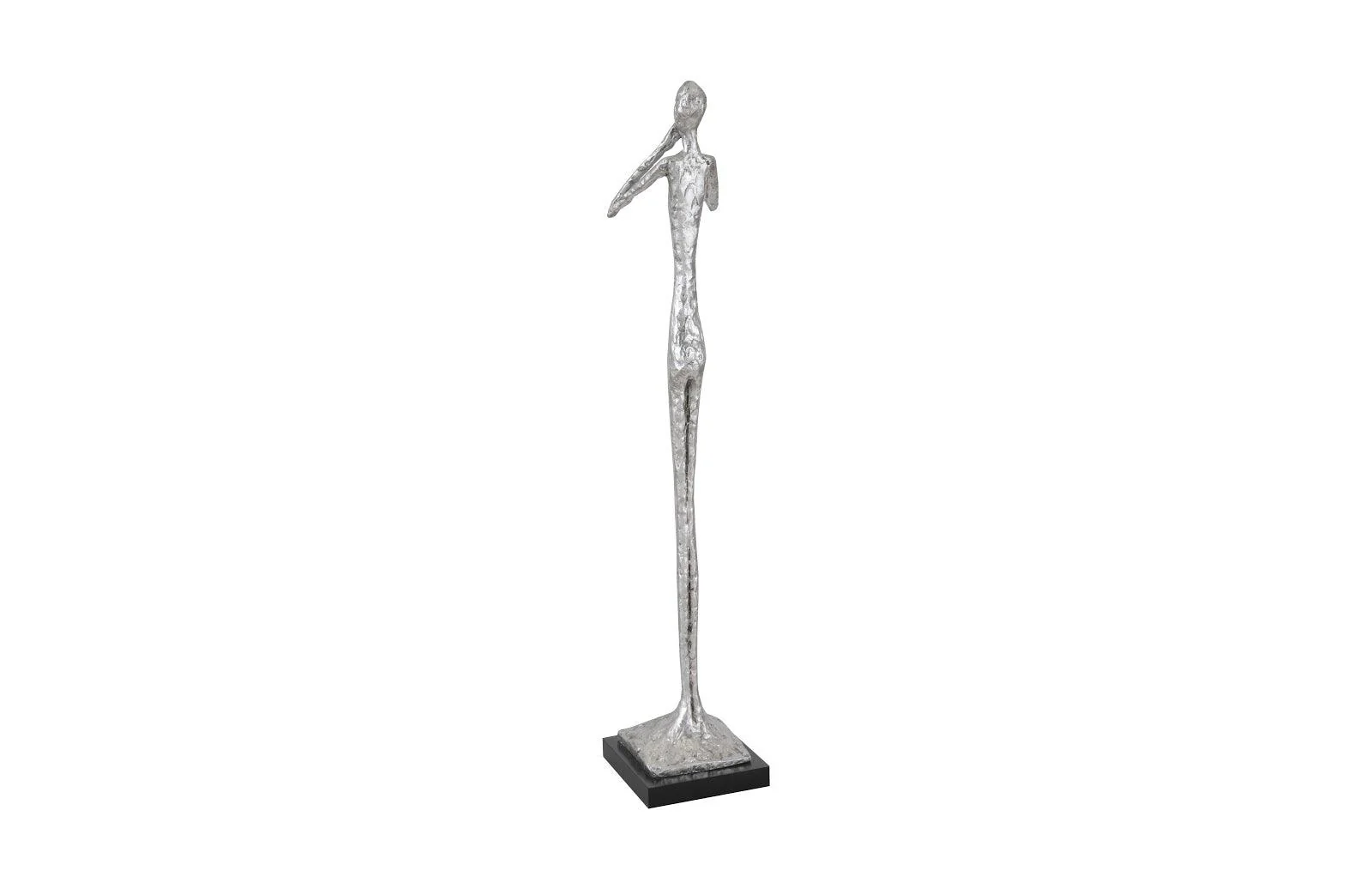 Speak No Evil Slender Sculpture, Small, Resin, Silver Leaf - Remutear