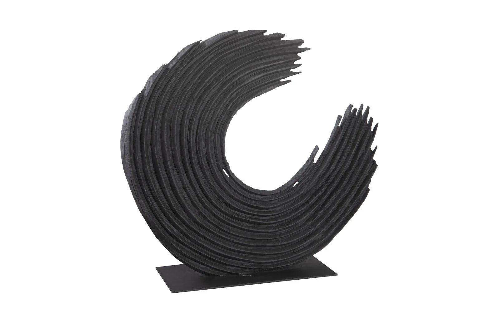 Swoop Tabletop Sculpture, Black Wood, Large - Remutear