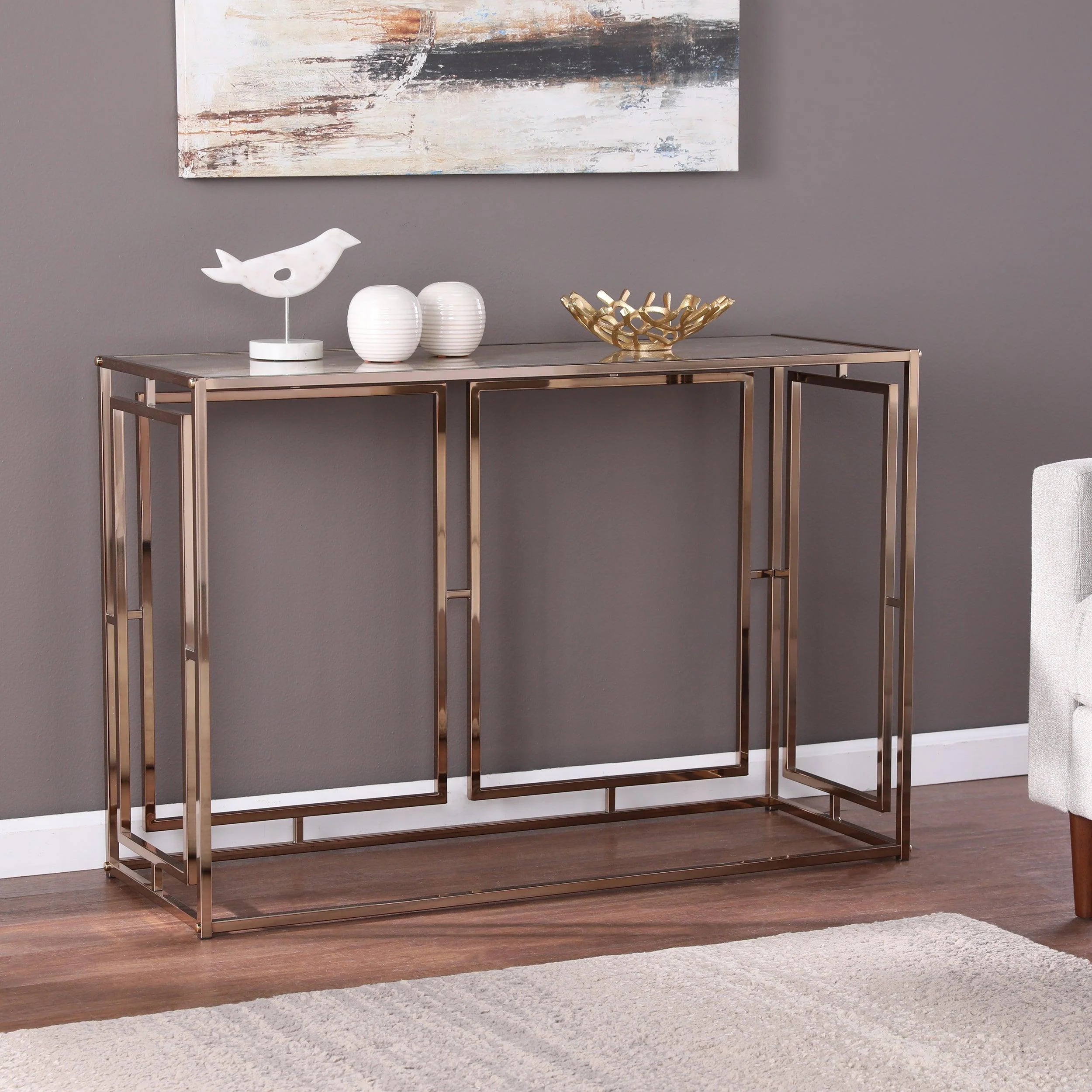 Simondley Faux Marble Console Table - Remutear