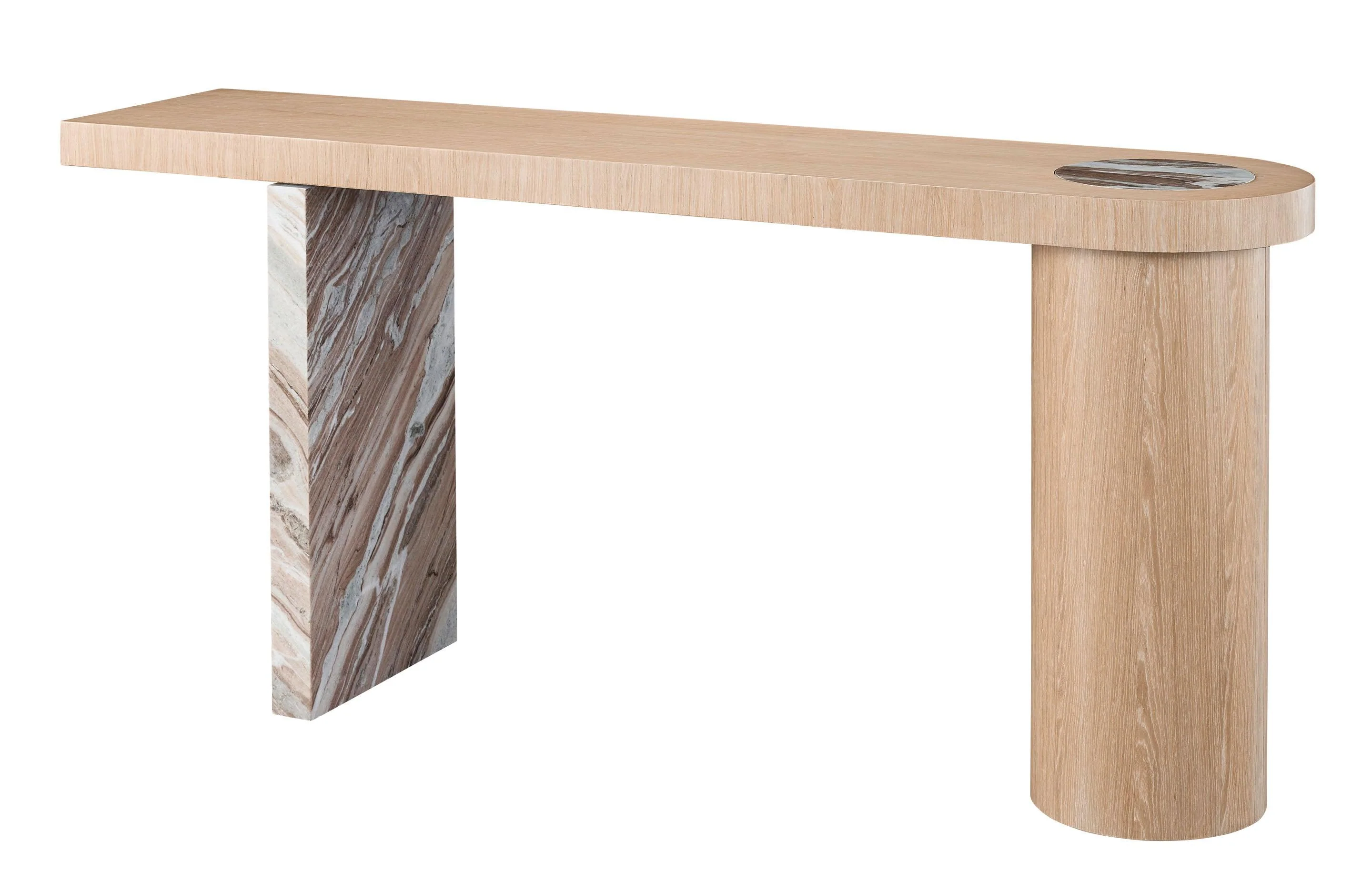 Modern Nomad Wood and Stone Console - Remutear