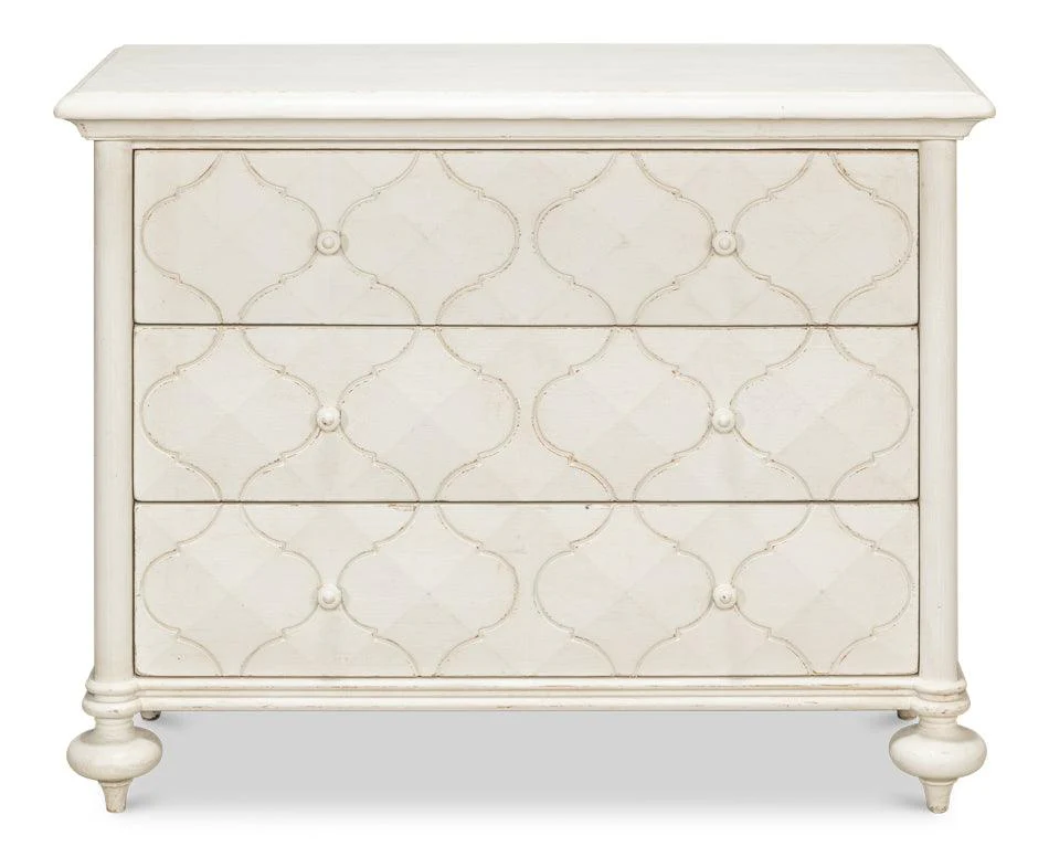 Sommeil 3 Drawer Commode - Antique White - Remutear