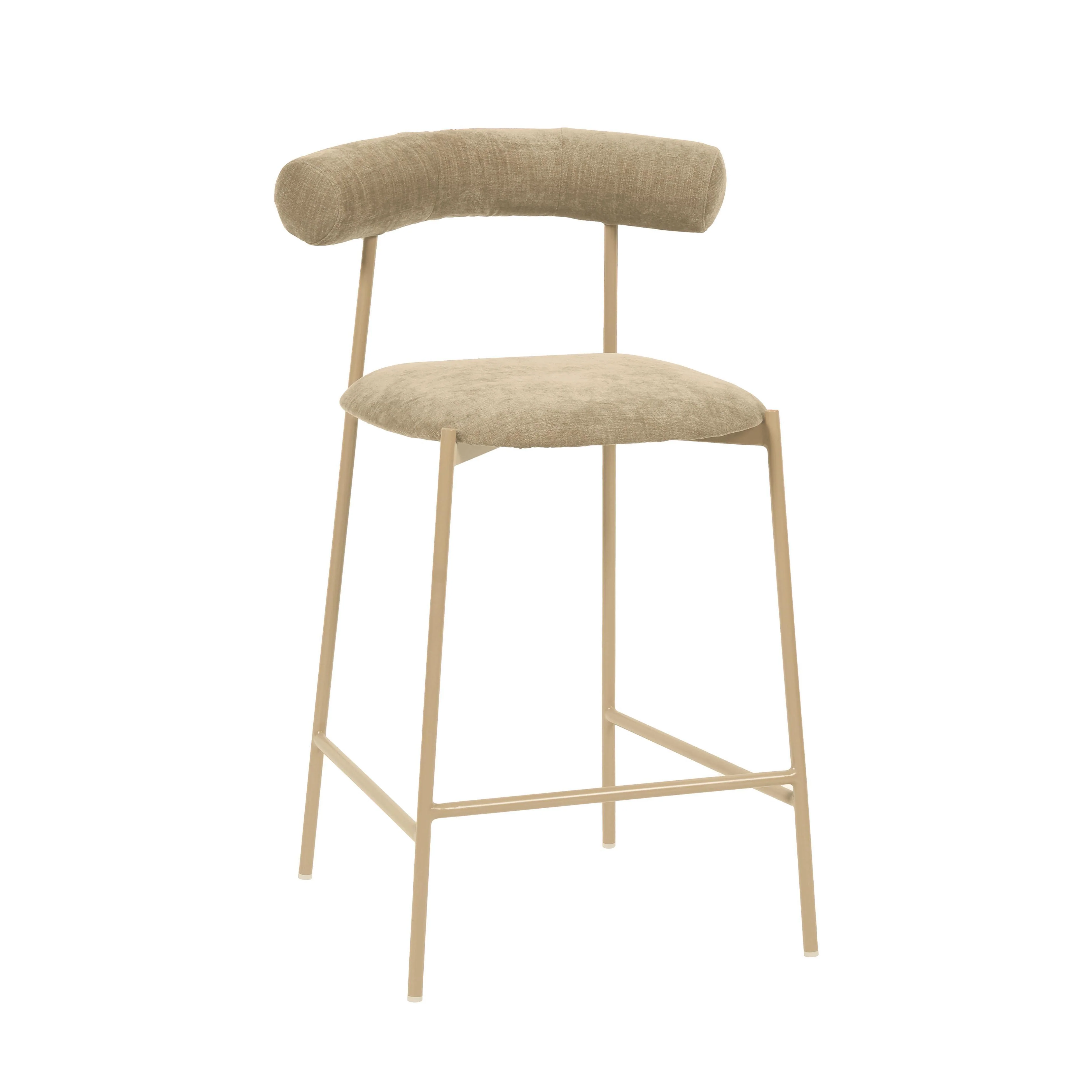 Liliana Taupe Velvet Counter Stool - Remutear