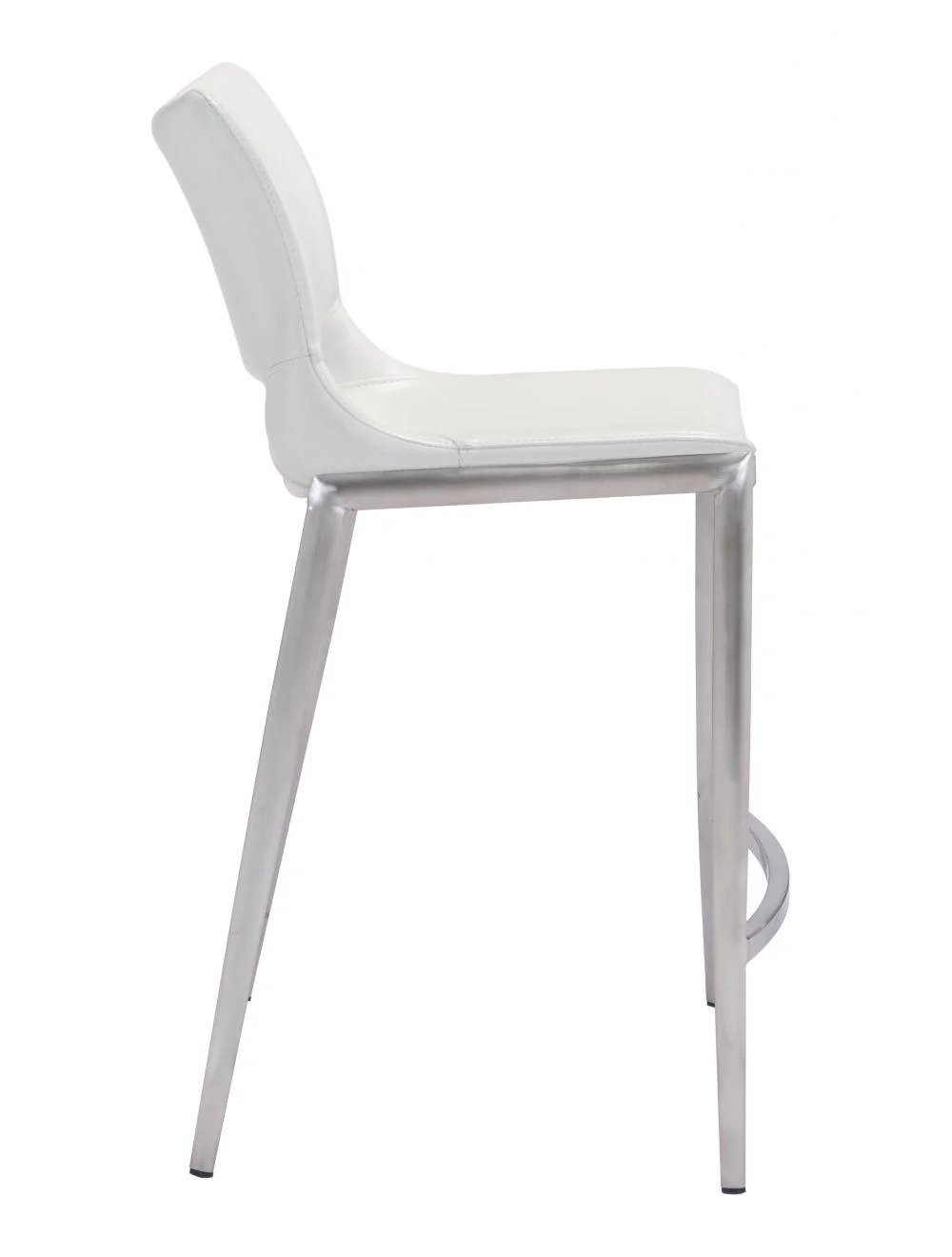 Ace Counter Chair (Set of 2) White & Silver - Remutear