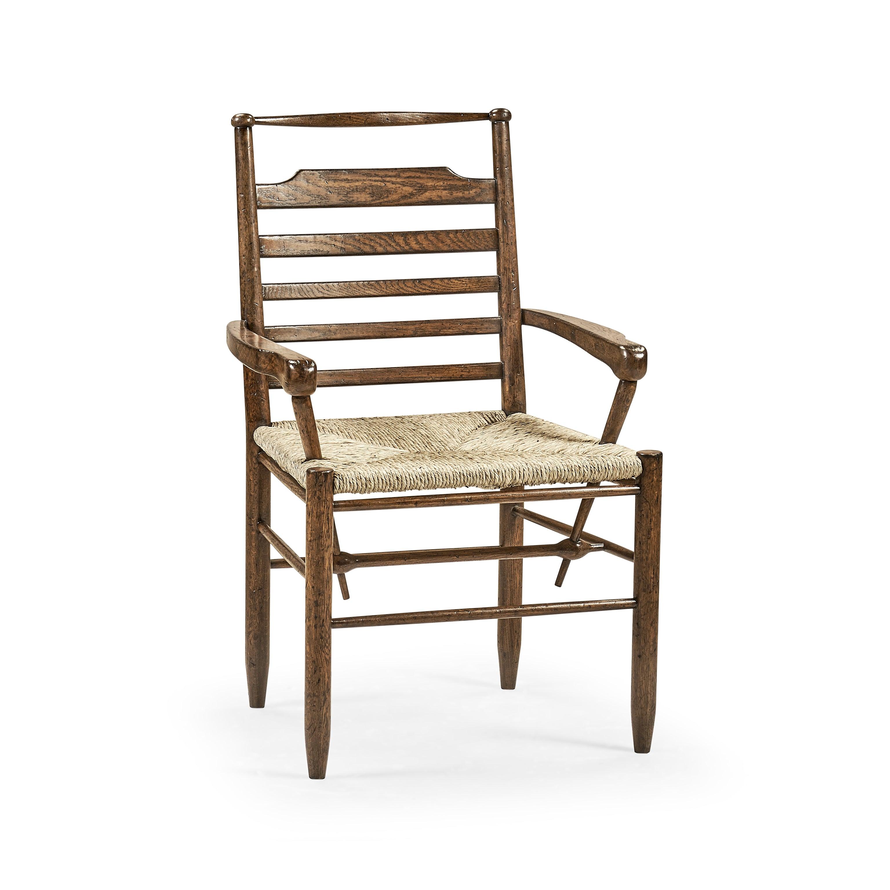Buckingham Buckingham Dark Oak Ladder Back Arm Chair - Set of 2 - Remutear
