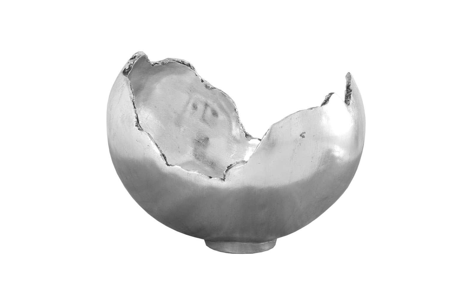 Burled Bowl, Resin, Silver Leaf Finish - Remutear