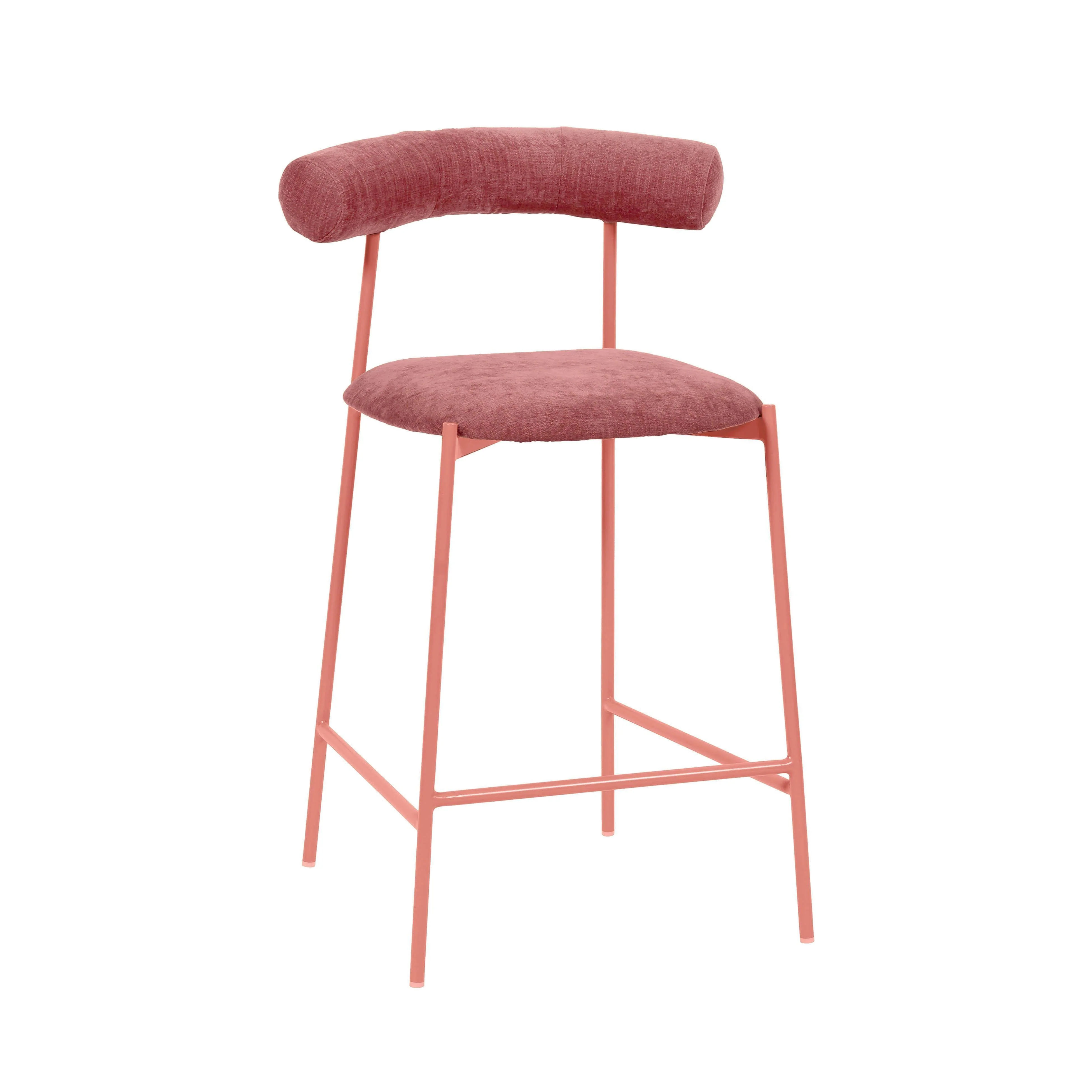 Liliana Mauve Velvet Counter Stool - Remutear