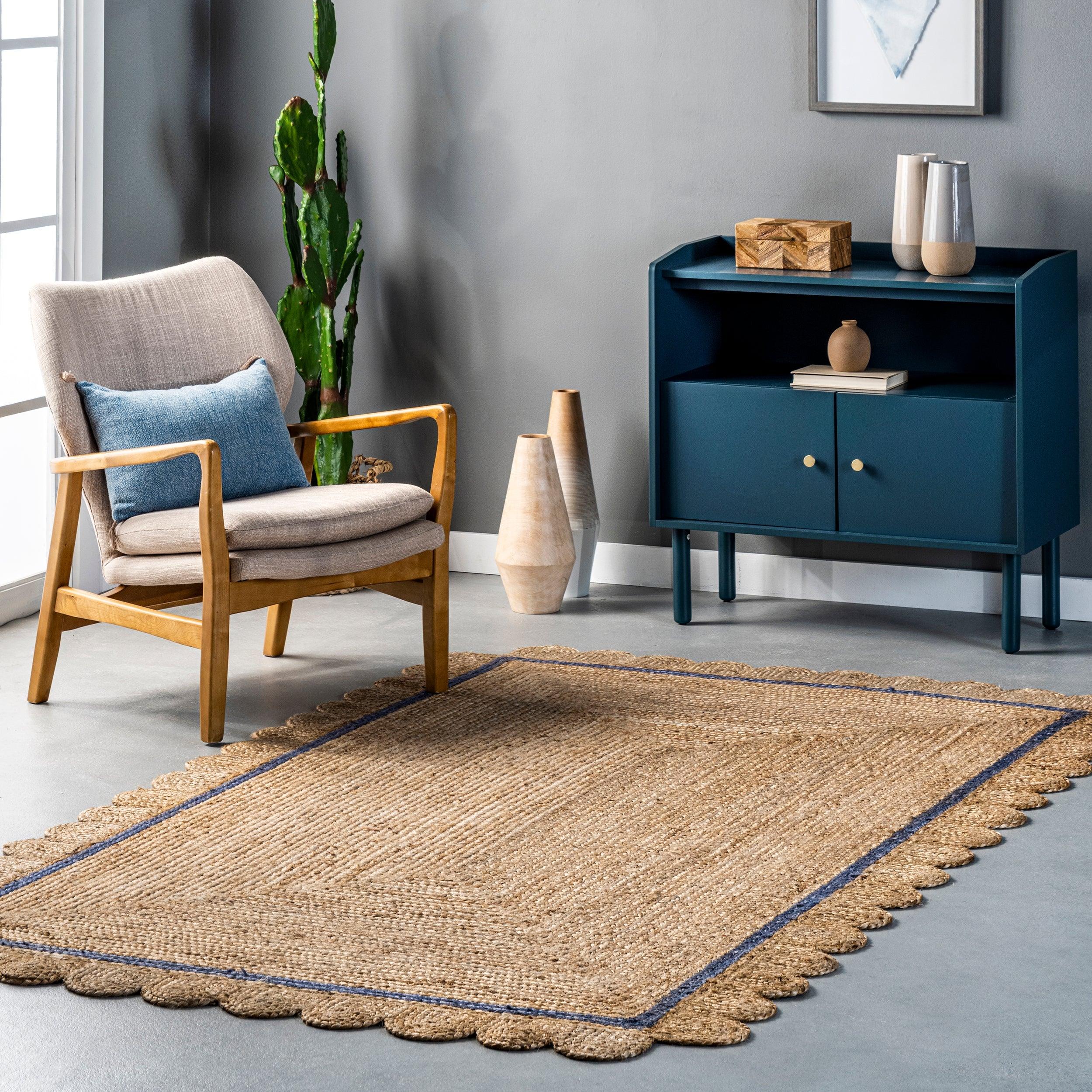 Tera Petals Braided Jute Area Rug - Remutear