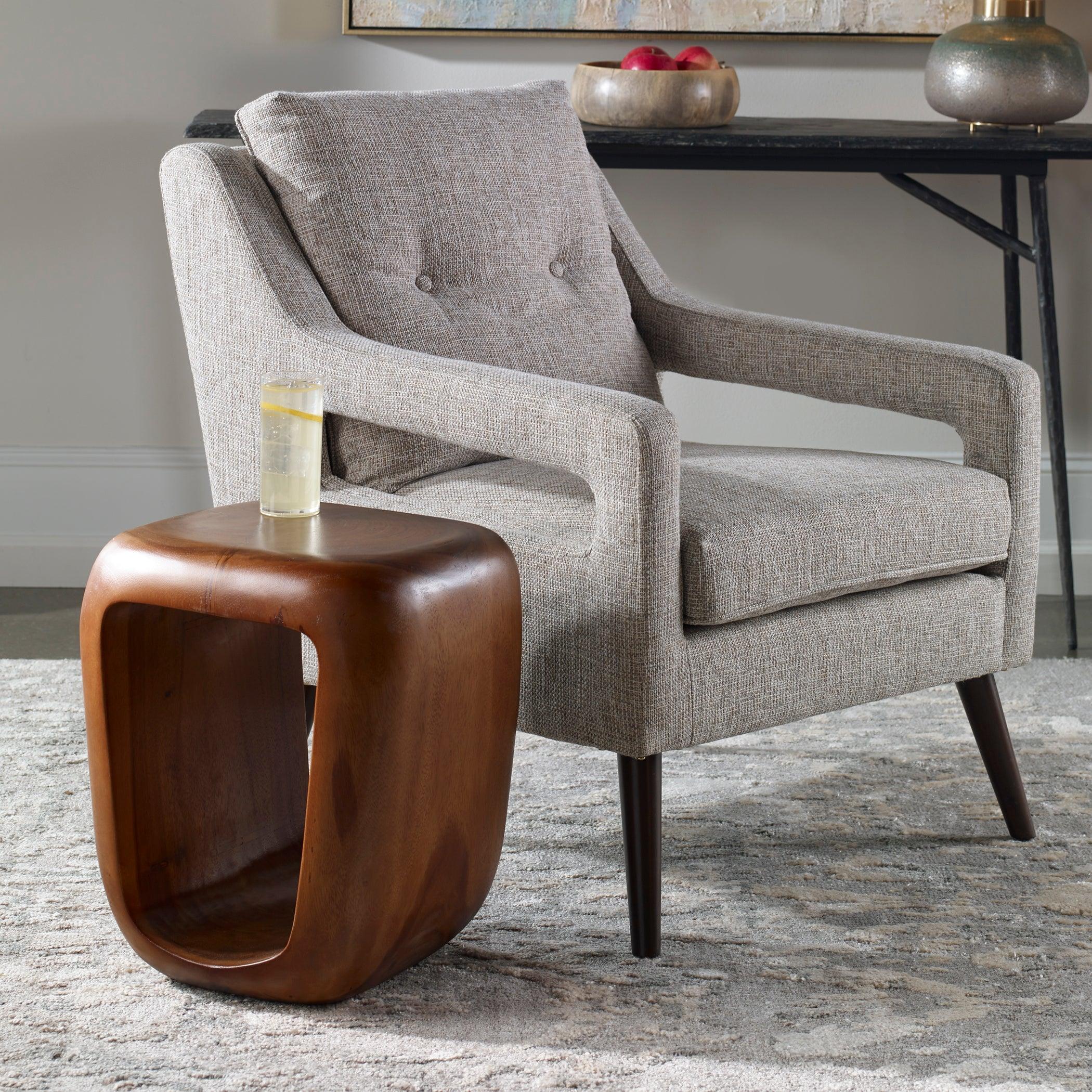LOOPHOLE WOODEN ACCENT STOOL - Remutear