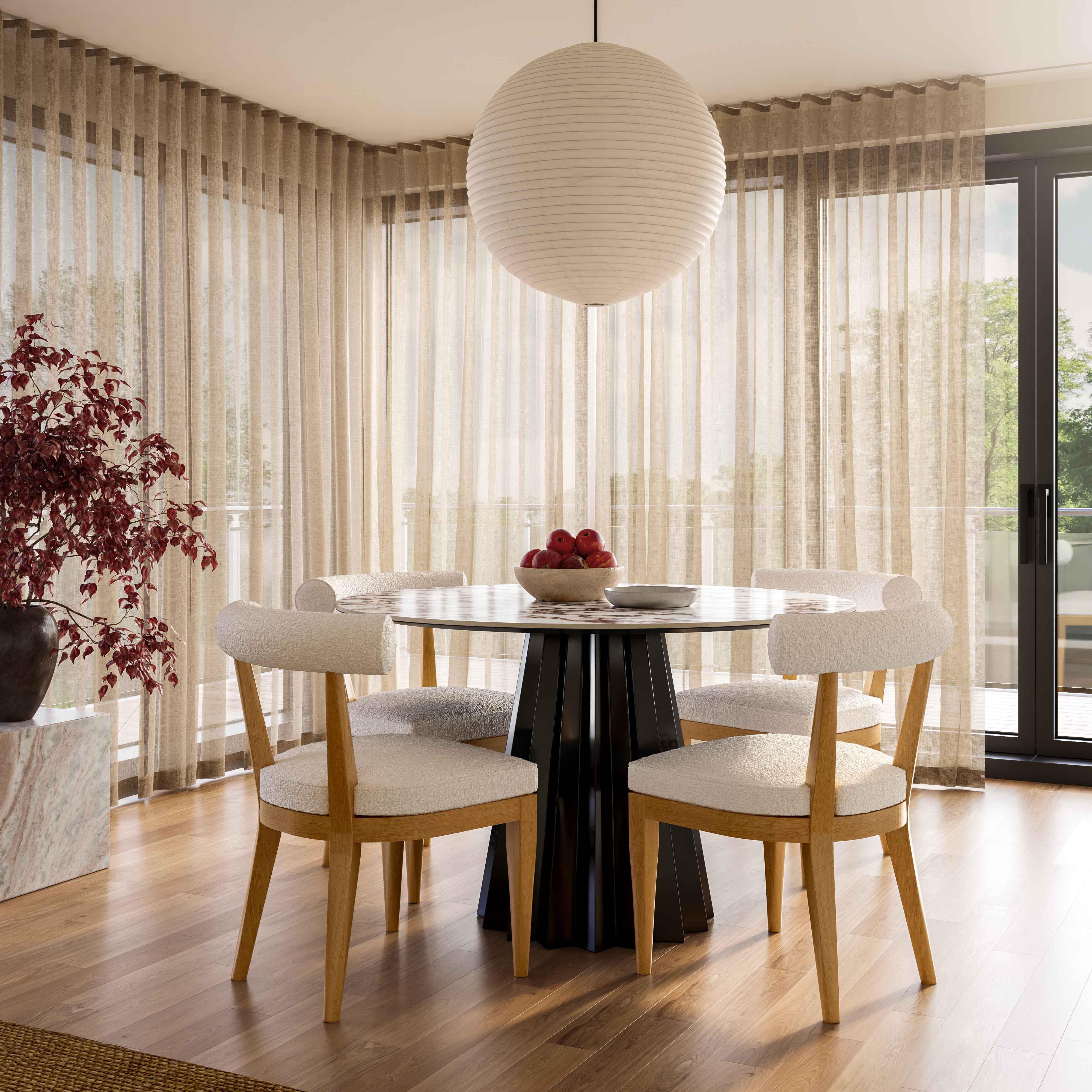 Palla Cream Boucle Dining Chair - Remutear