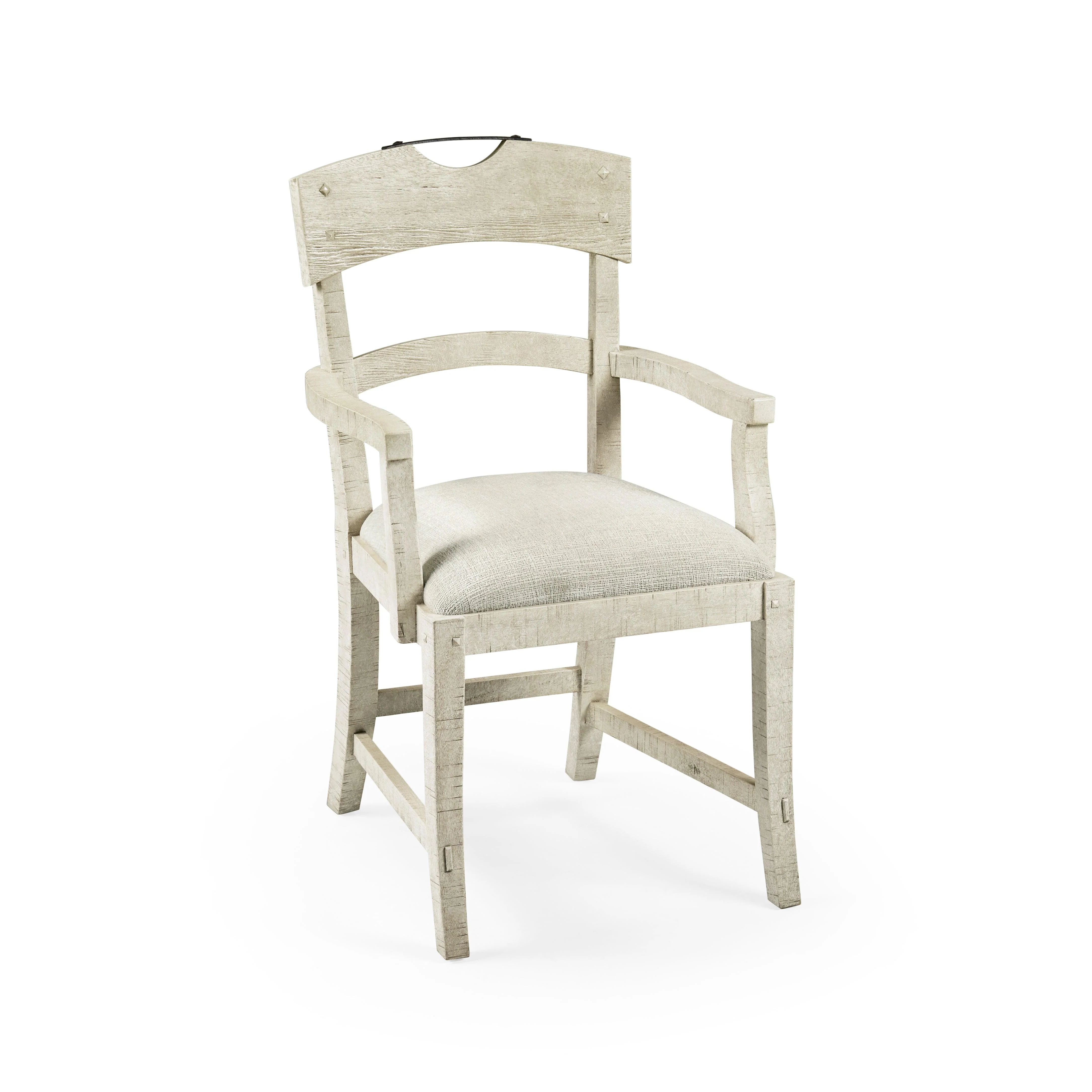 Casual Accents Whitewash Driftwood Planked Armchair - Remutear