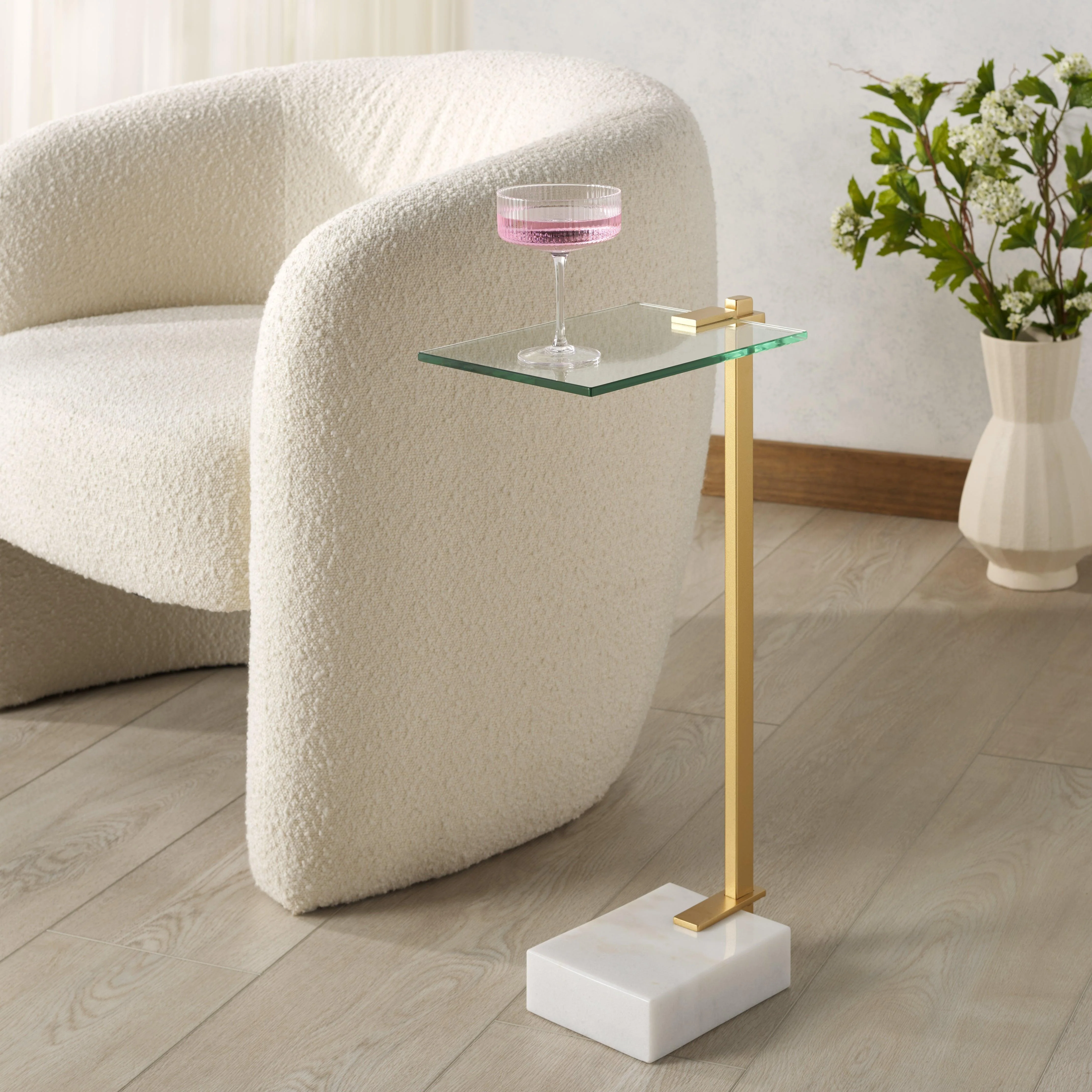 Idris Marble Base Drink Table - Remutear