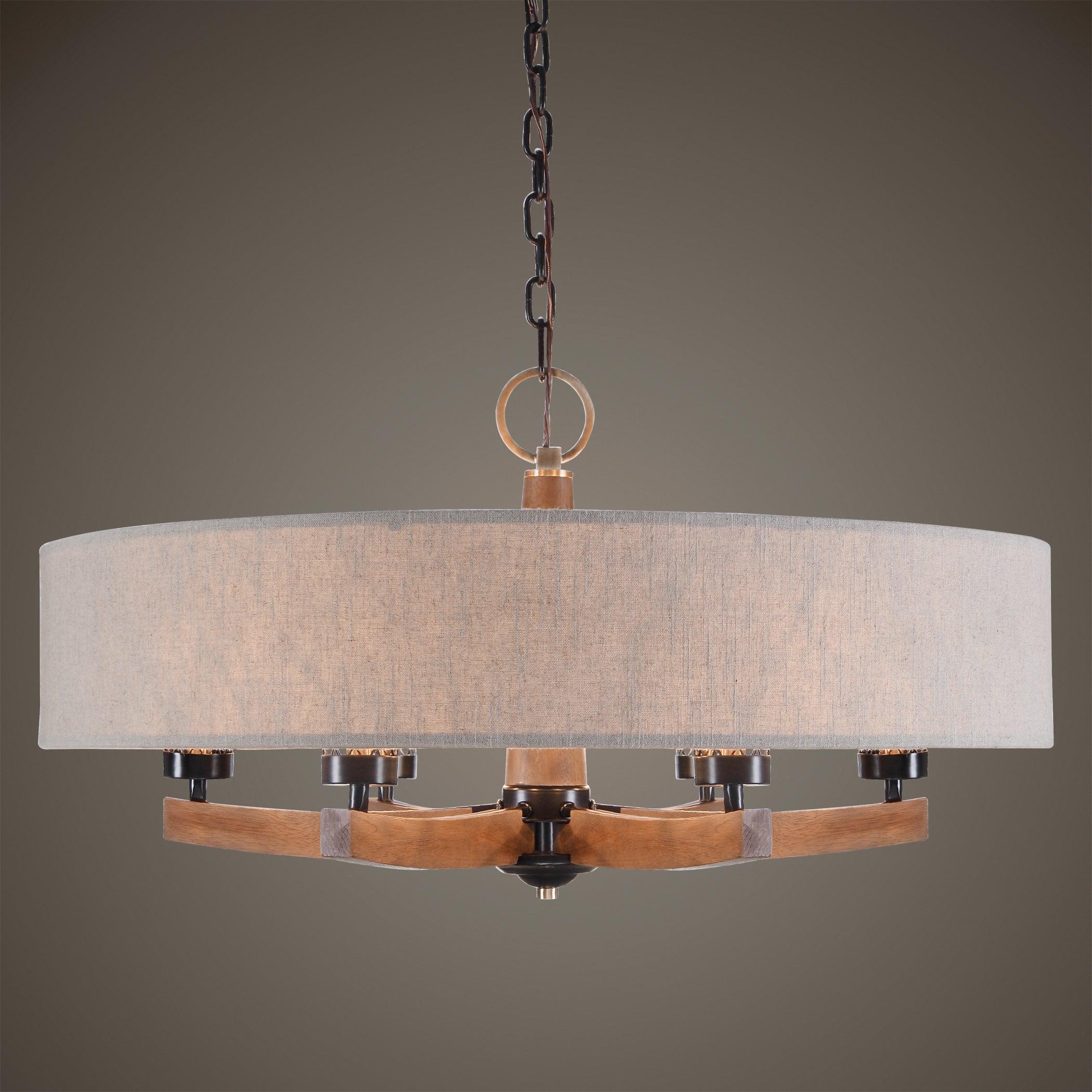 WOODALL 6 LIGHT DRUM CHANDELIER - Remutear