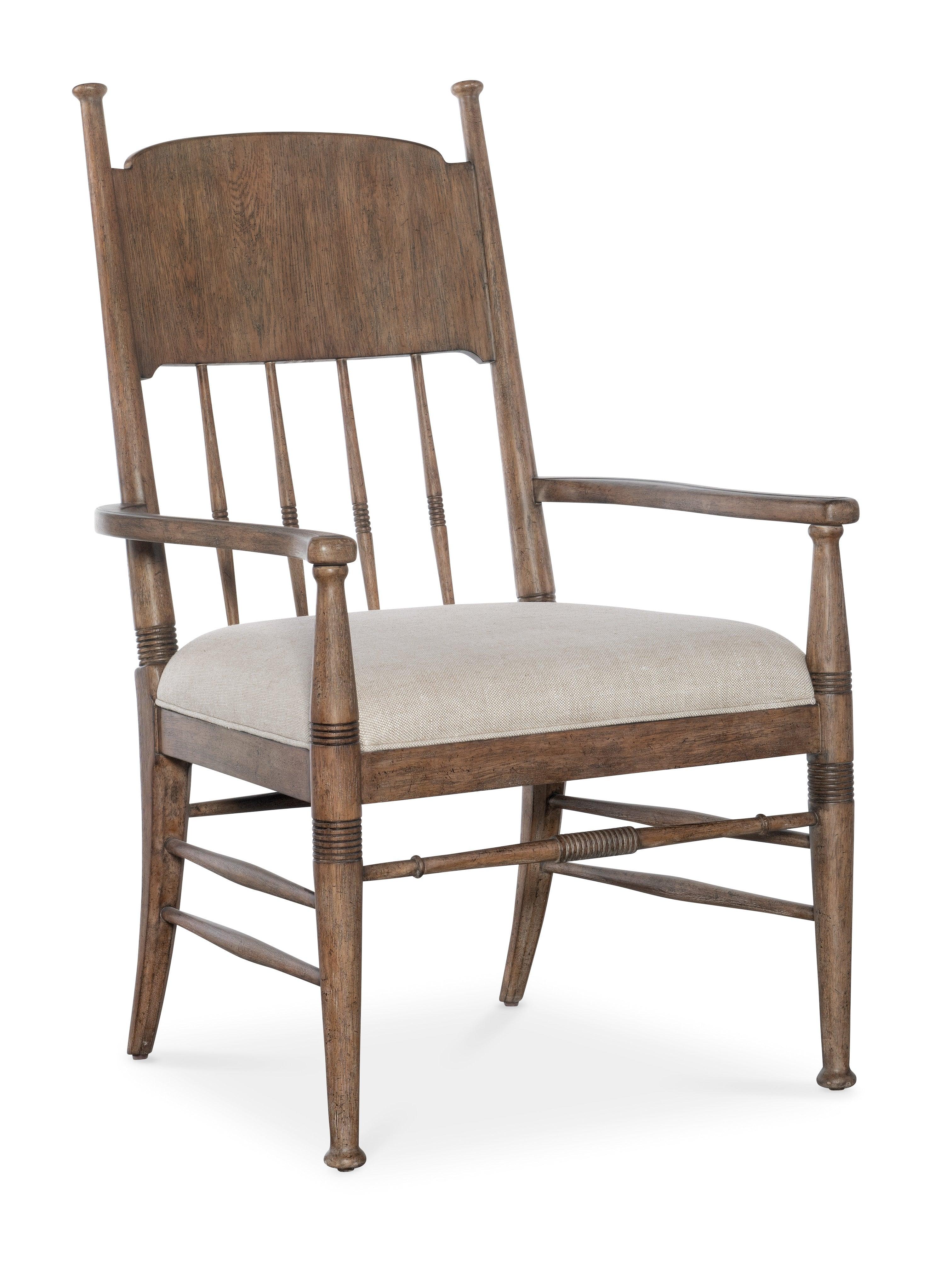 Americana Upholstered Seat Arm Chair - Set of 2 - Honey - Remutear