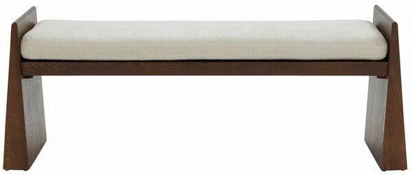 BLANCHETTE VELVET CUSHIONED WOOD BENCH - Remutear