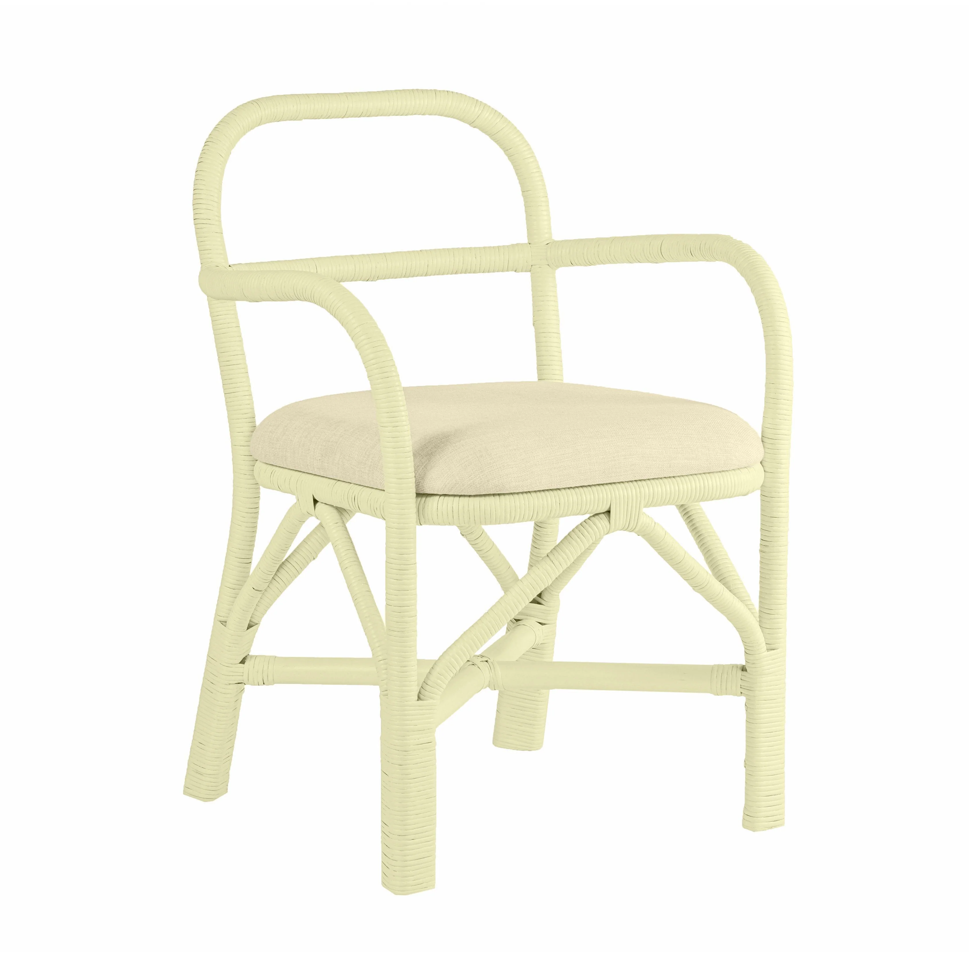 Ginny Cream Rattan Dining Chair - Remutear