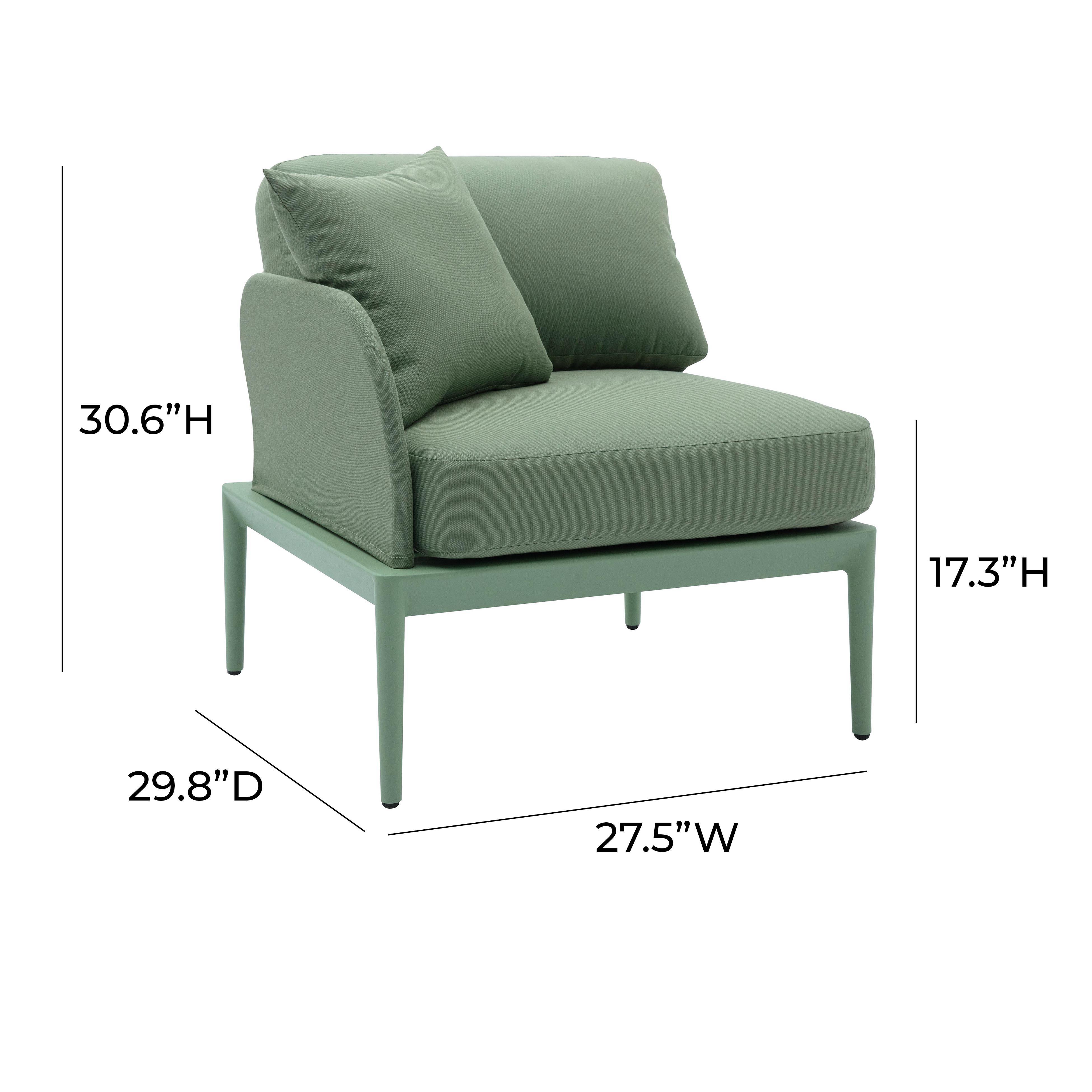 Kapri Moss Green Modular Outdoor LAF Corner Seat - Remutear