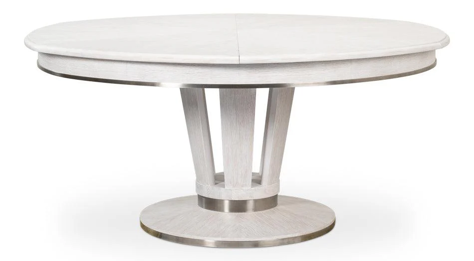 Soho Jupe Dining Table - Whitewash White - Remutear