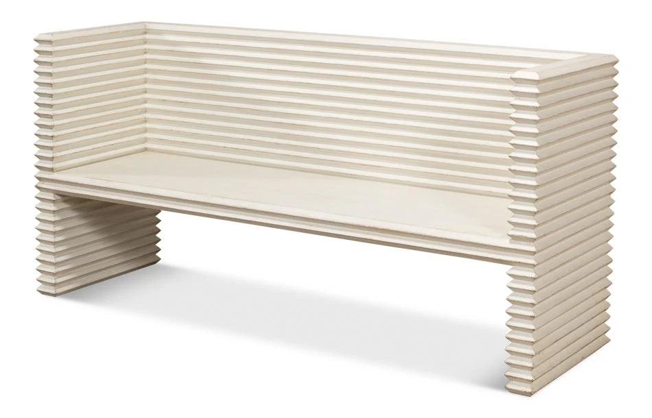 Stacked Bench - Antique White - Remutear
