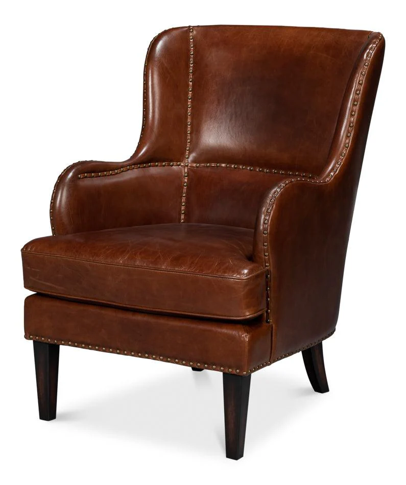 Whitney Distilled Leather Chair Brown - Remutear