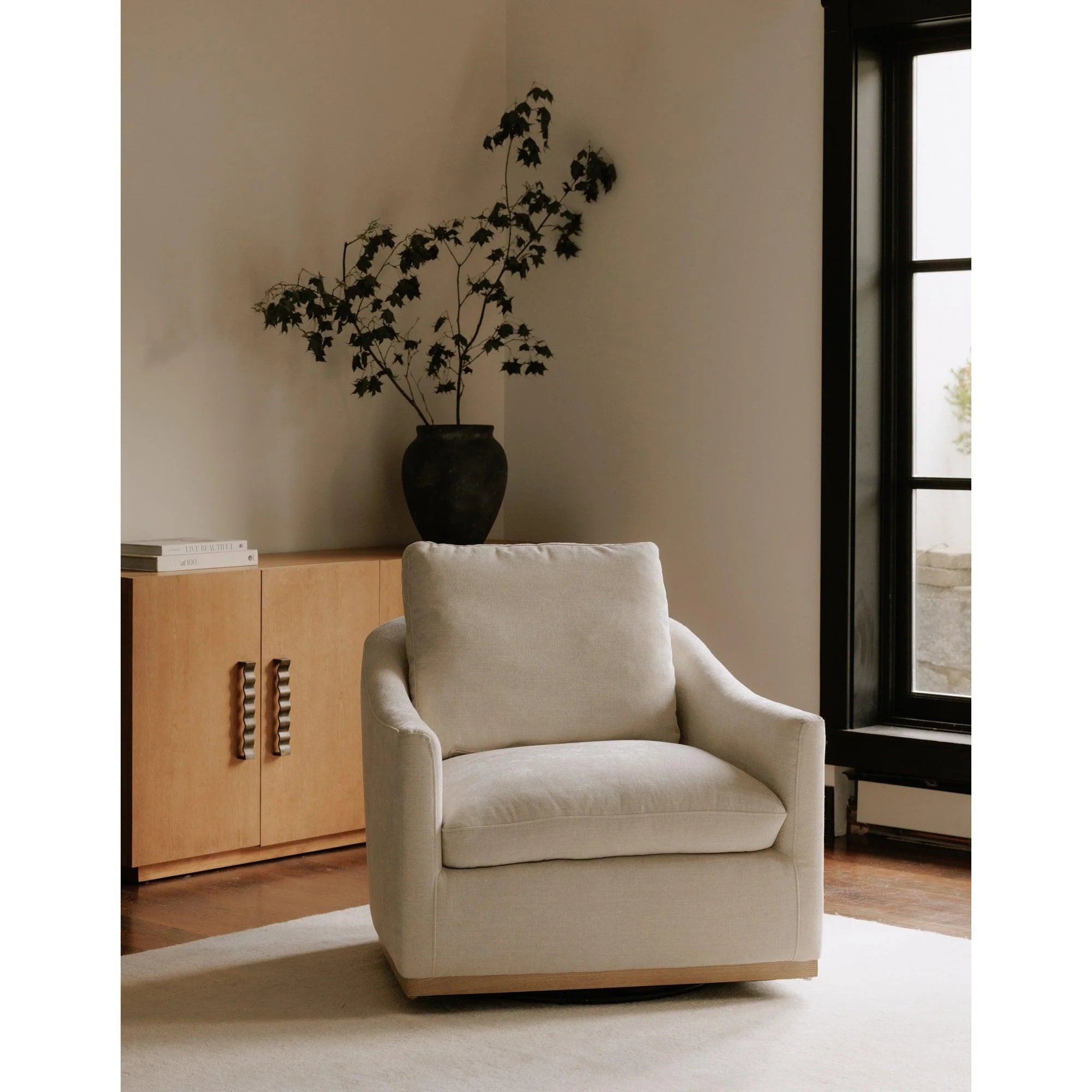 Linden Swivel Chair Soft Beige - Remutear