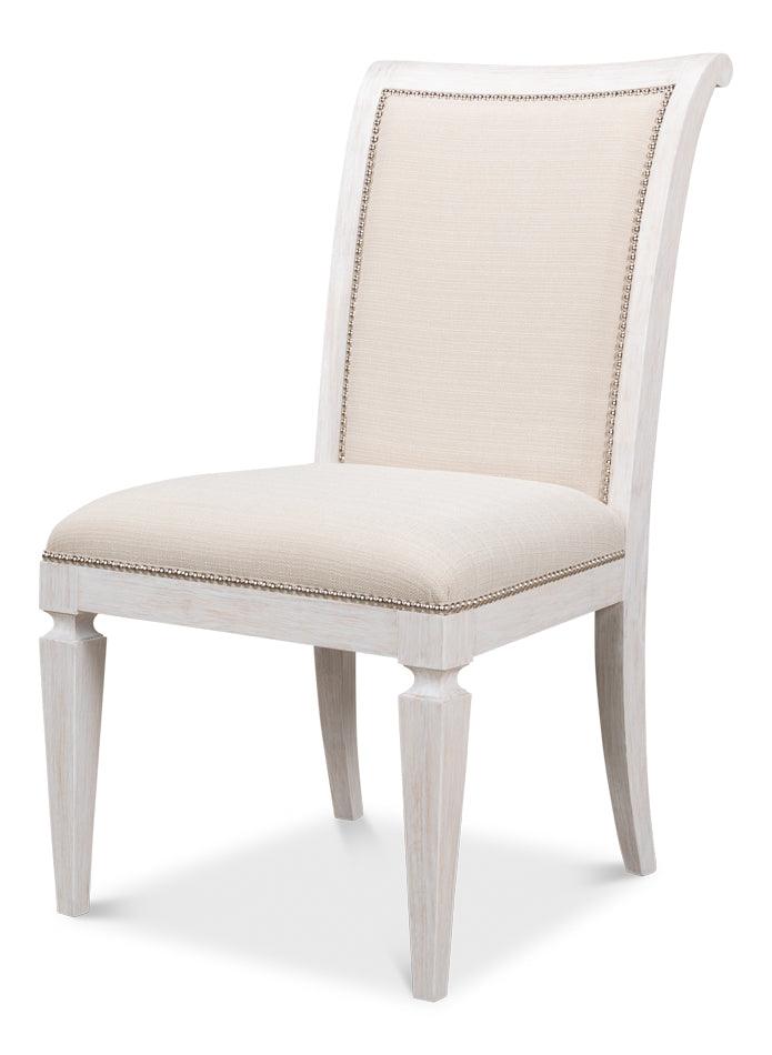 Scroll Back Dining Sd/Chr Whitewash Wht - Set of 2 - Remutear
