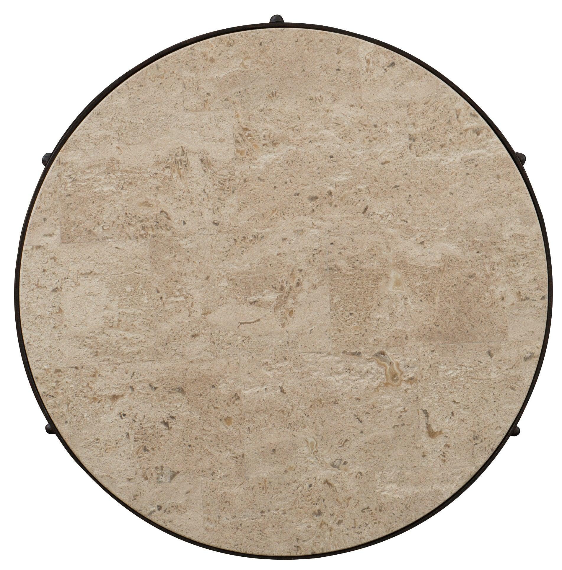 Luckenbach Metal and Stone End Table - Remutear