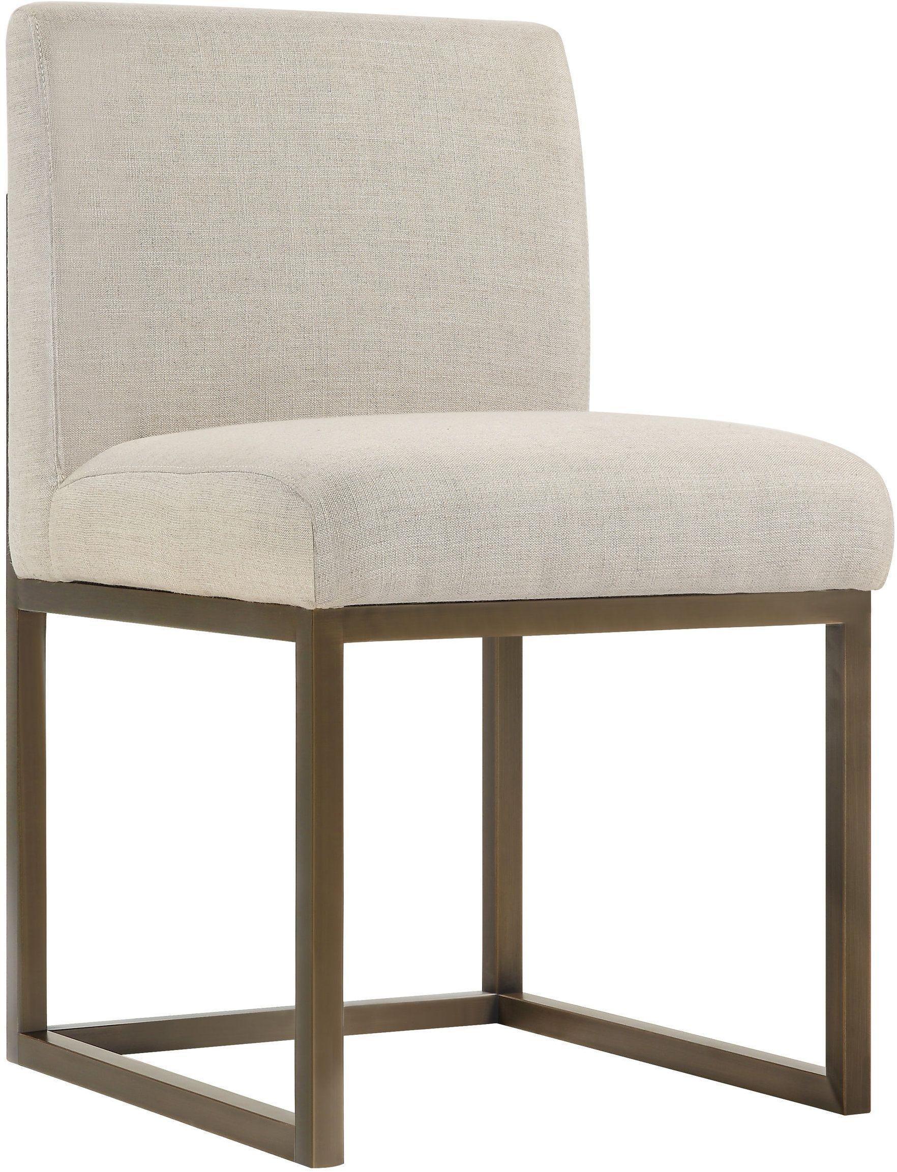 Haute Beige Linen Chair in Brass - Remutear