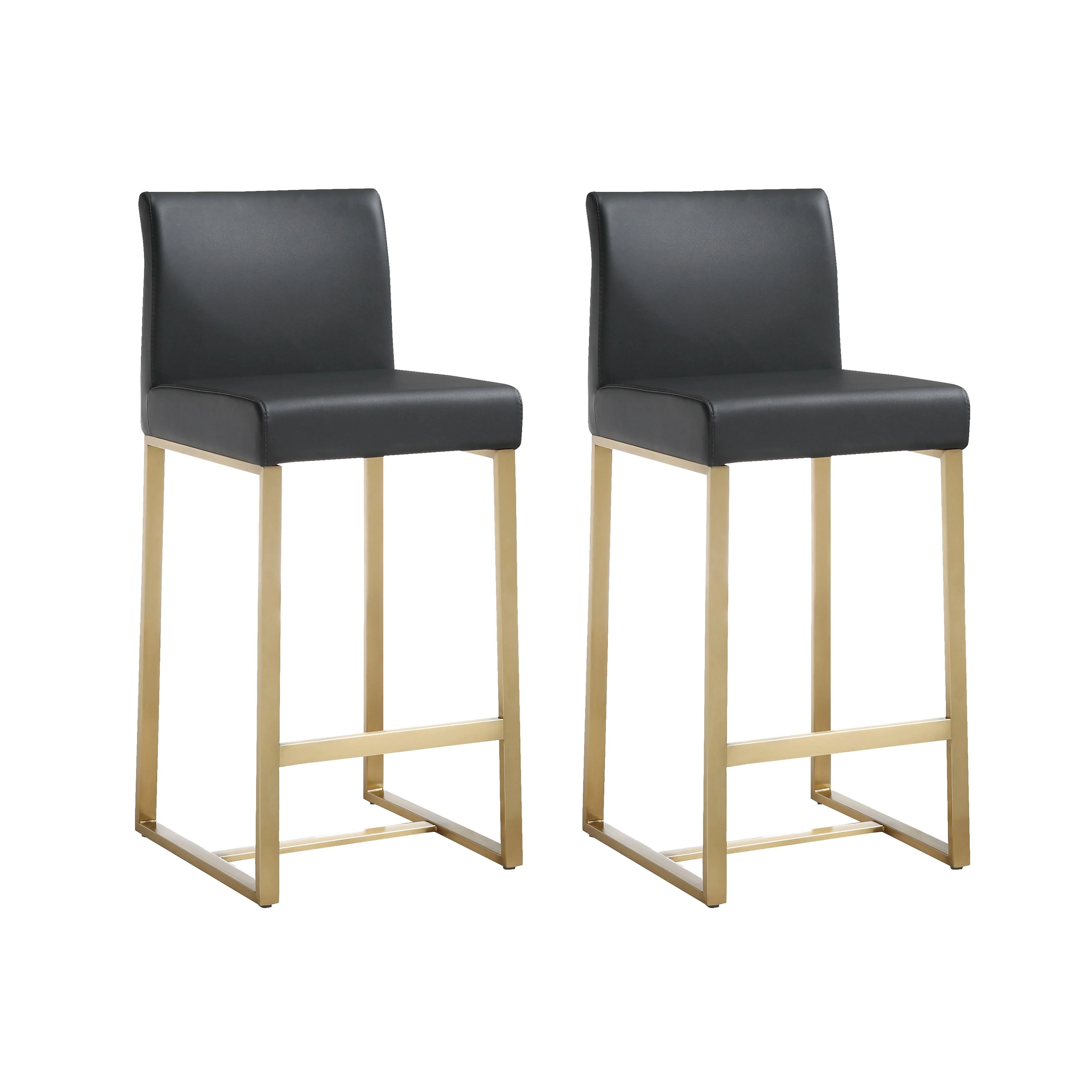 Denmark Black Gold Steel Counter Stool (Set of 2) - Remutear