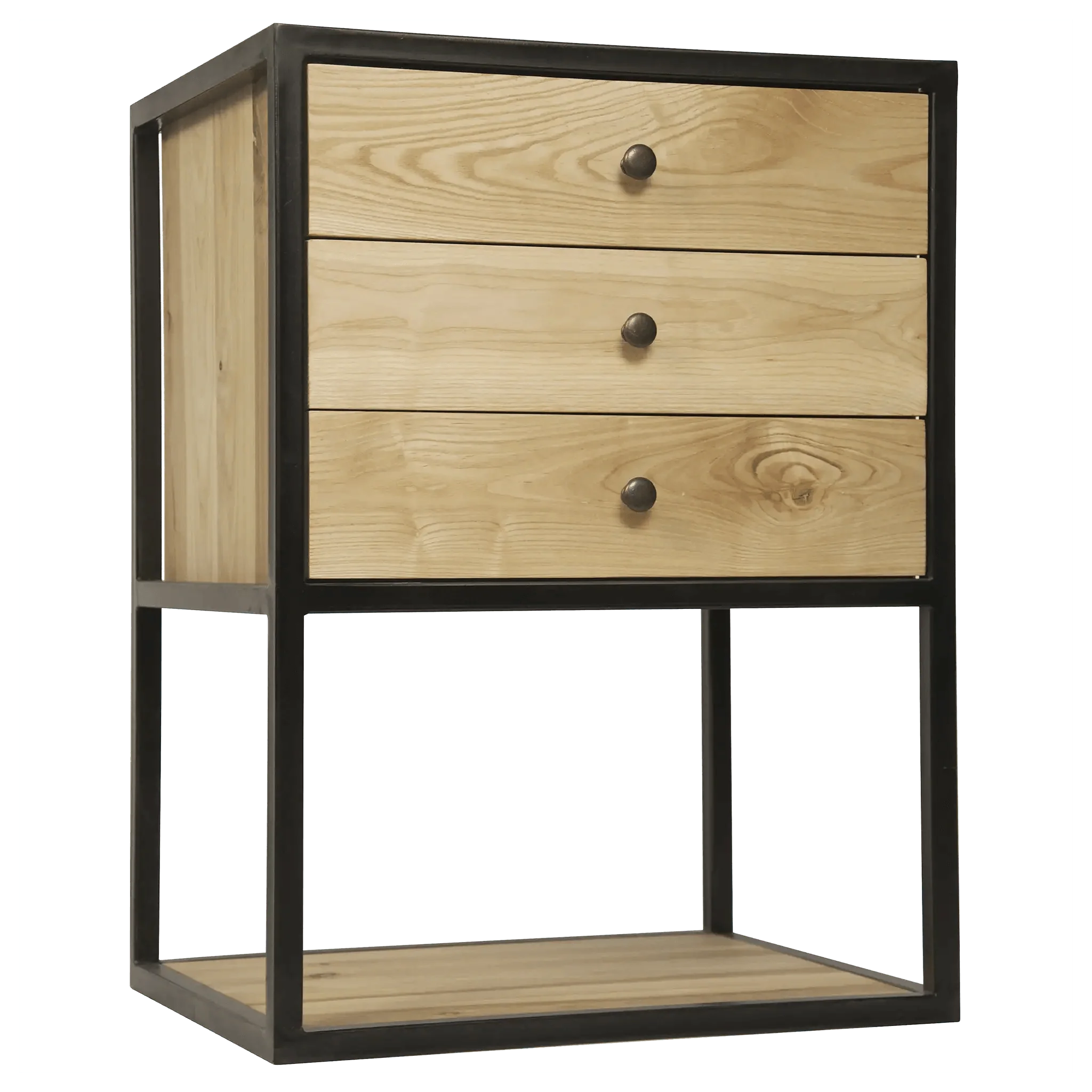 Pearce Side Table, Elm and Black Steel - Remutear