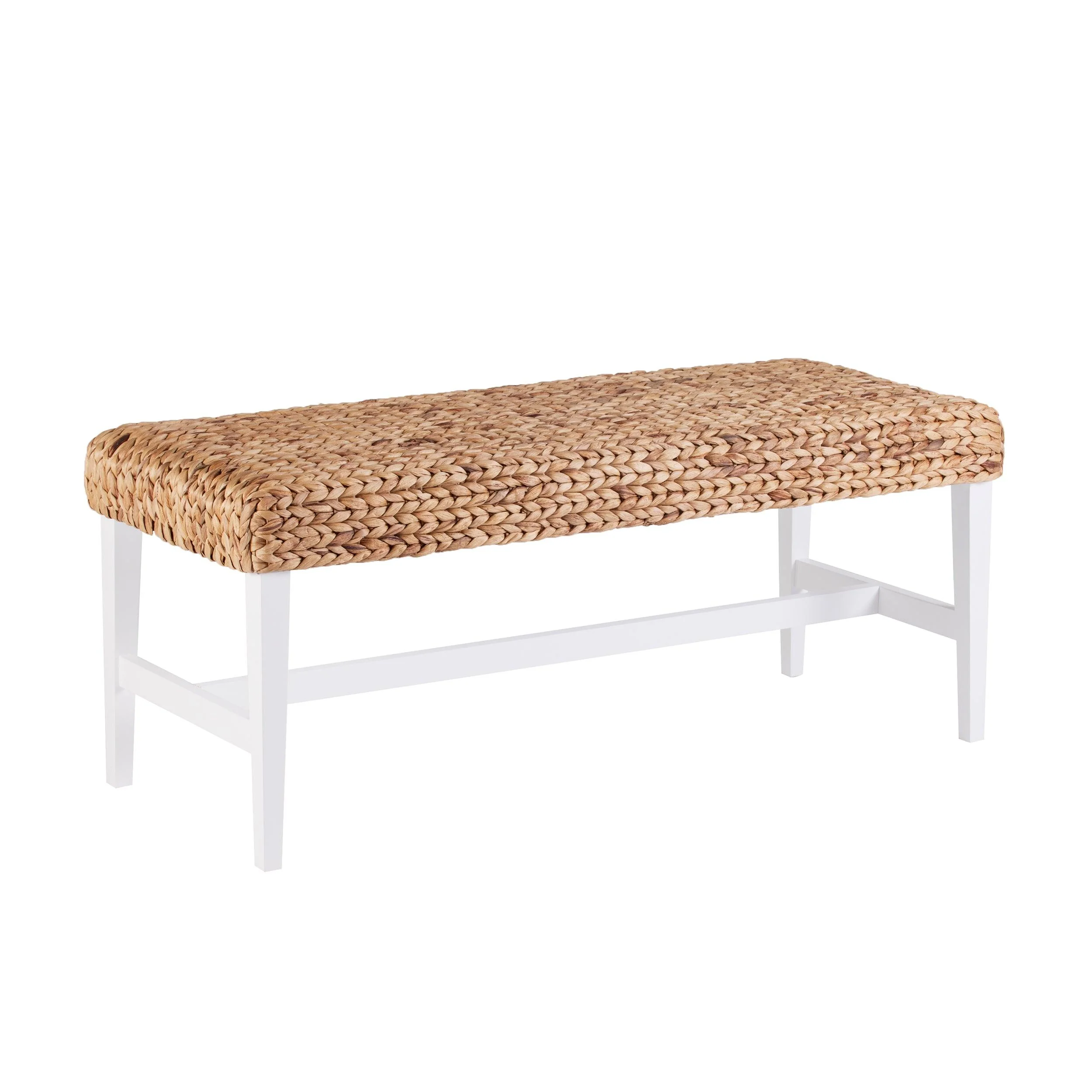 Standerson White Woven Coffee Table Bench - Remutear