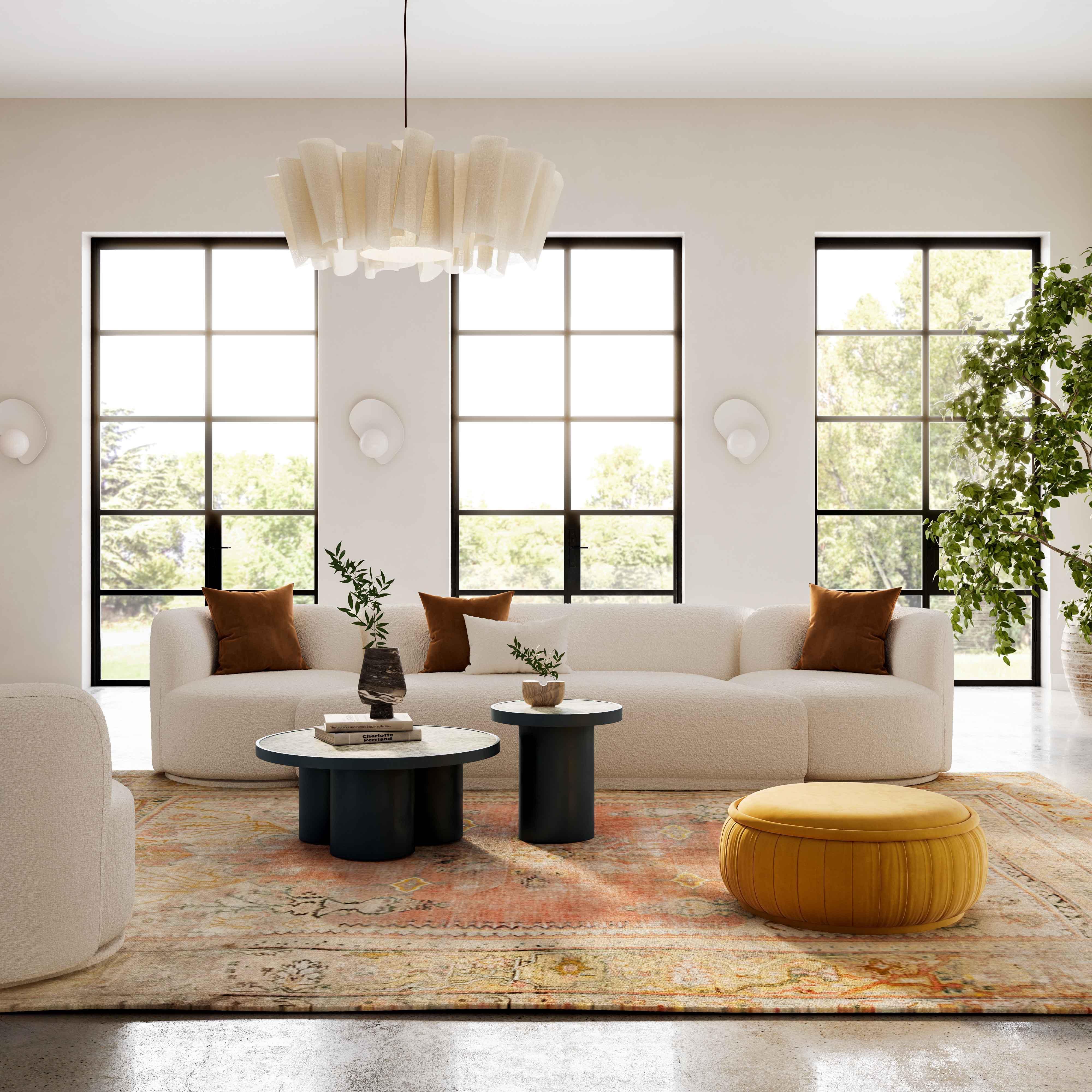 Fickle Cream Boucle 3-Piece Modular Sofa - Remutear