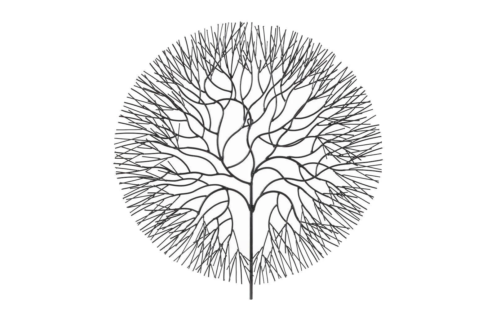Wire Tree Wall Art, Large, Circle, Metal, Black - Remutear