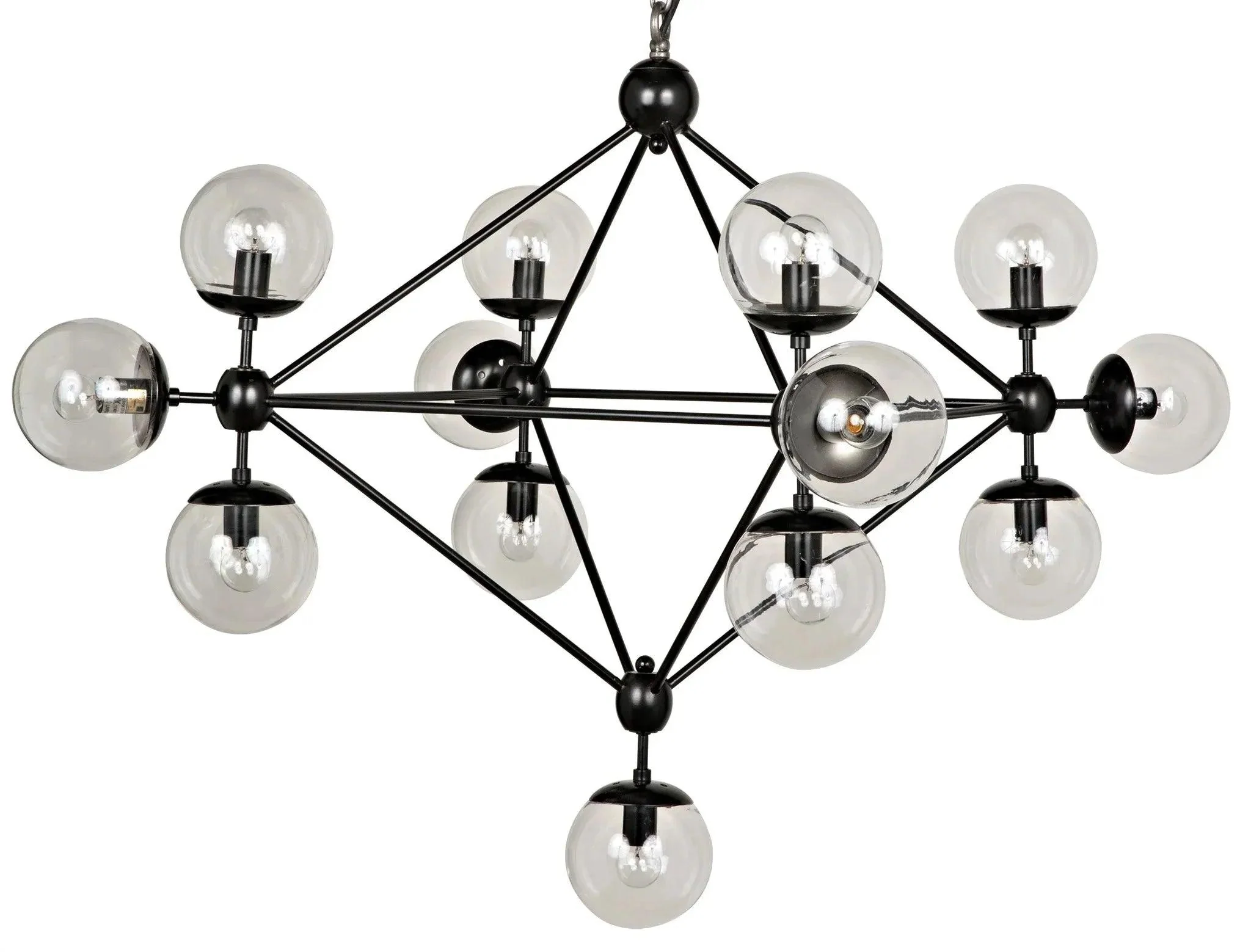 Pluto Chandelier, Small, Black Steel - Remutear