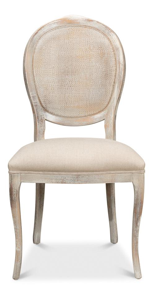 Oval Cane Back S/Chair - Grey Oak - Flax - Set of 2 - Remutear