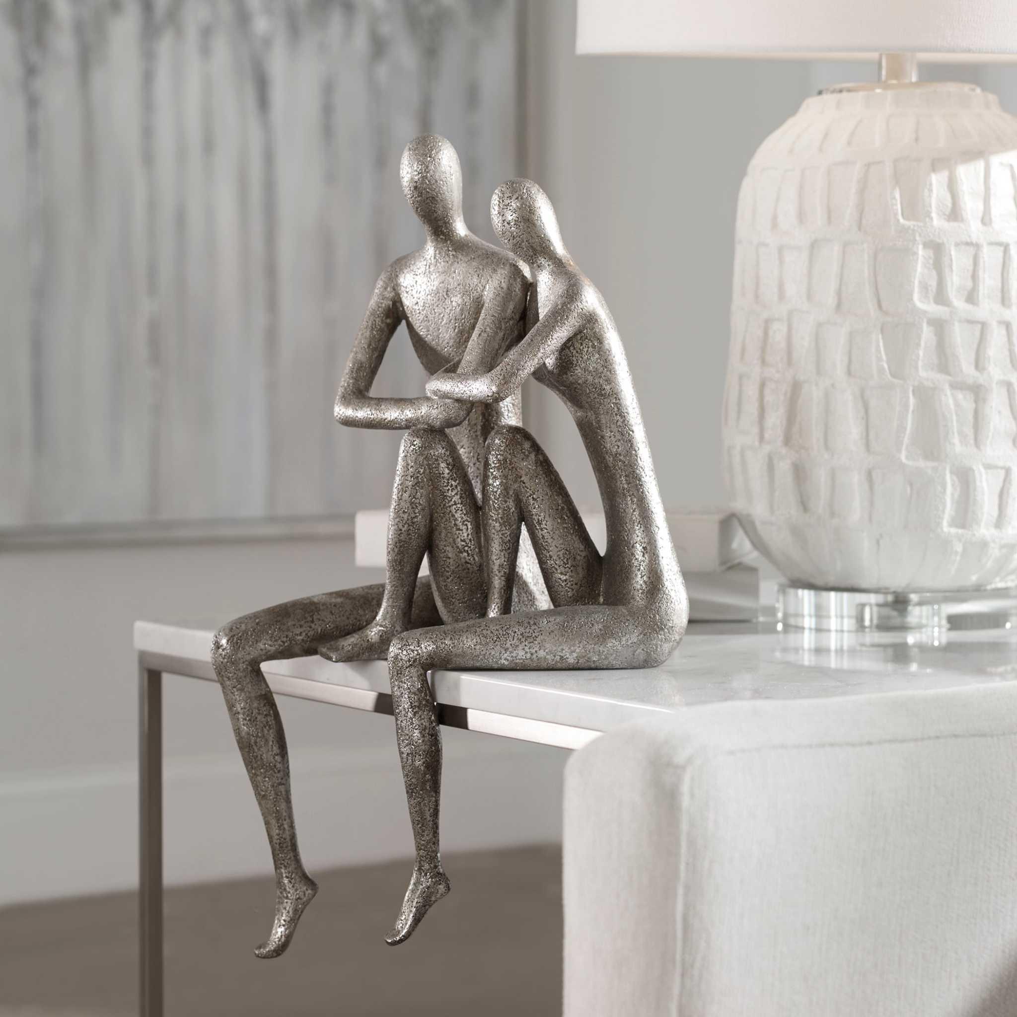 COURTSHIP ANTIQUE NICKEL FIGURINE - Remutear