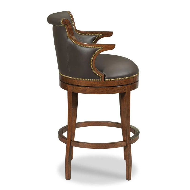 Swivel Leather Bar Stool - Remutear