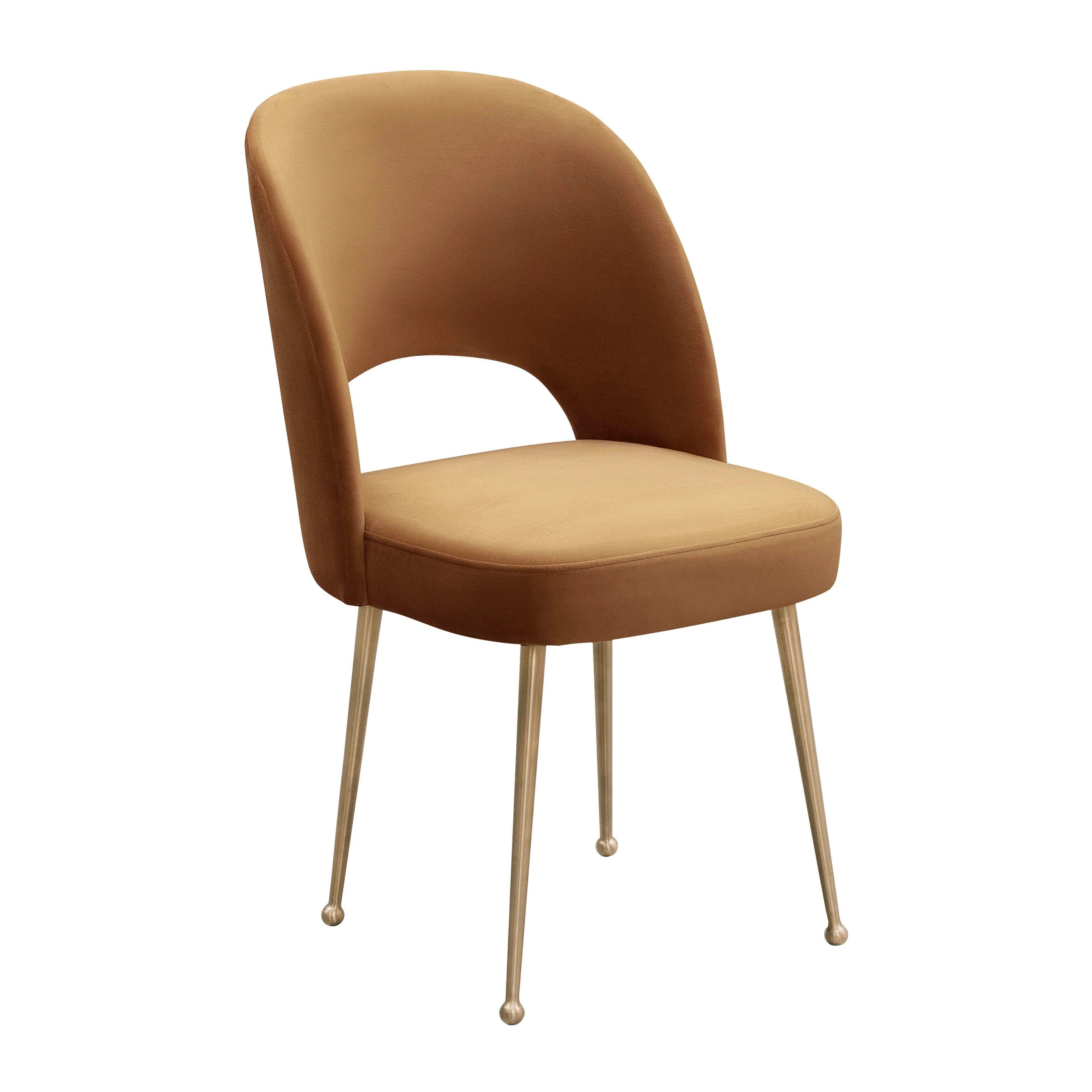 Swell Cognac Velvet Chair - Remutear