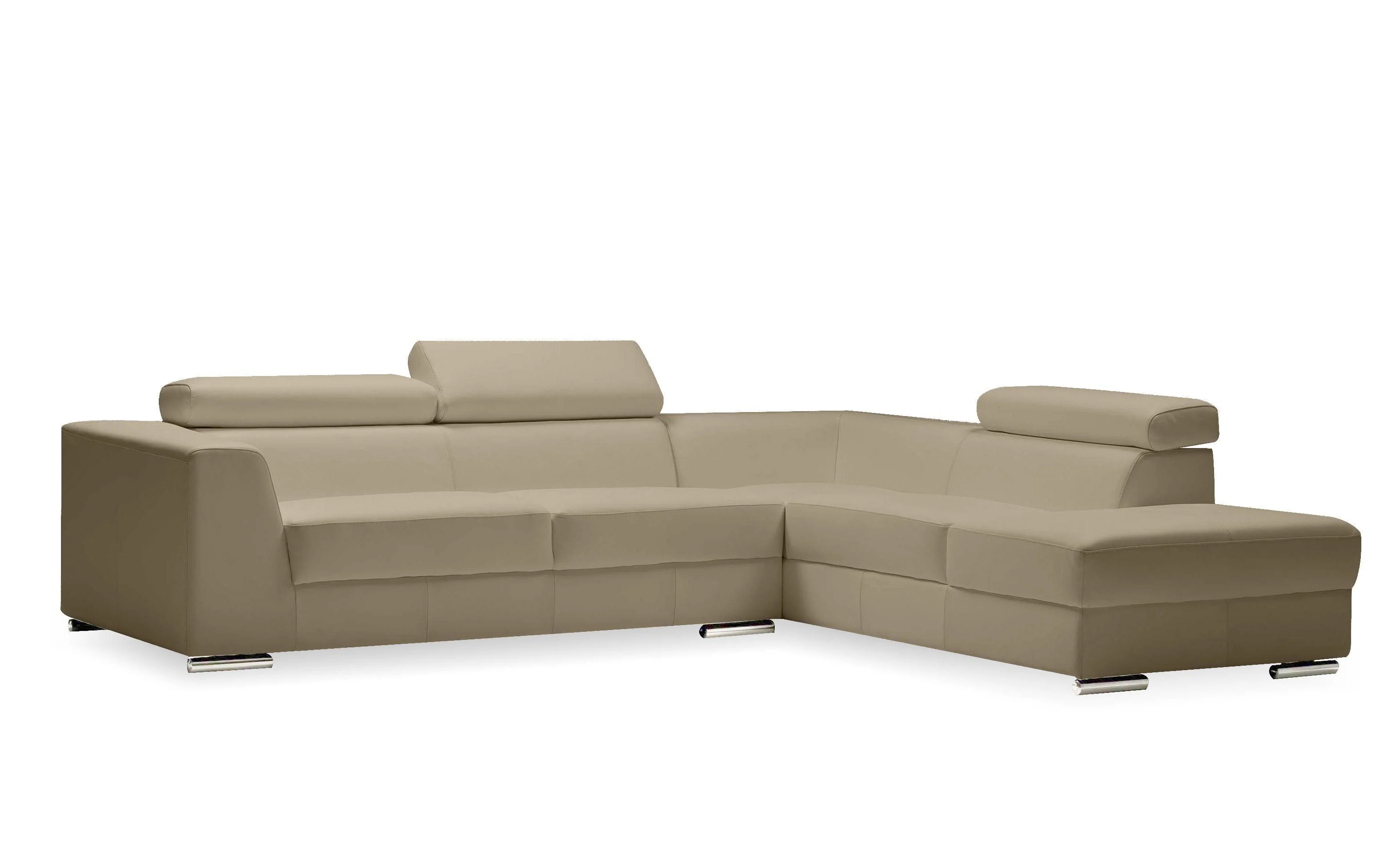 ICON Sectional RSF Chaise Adjustable Headreat / Polished Steel Legs - Remutear