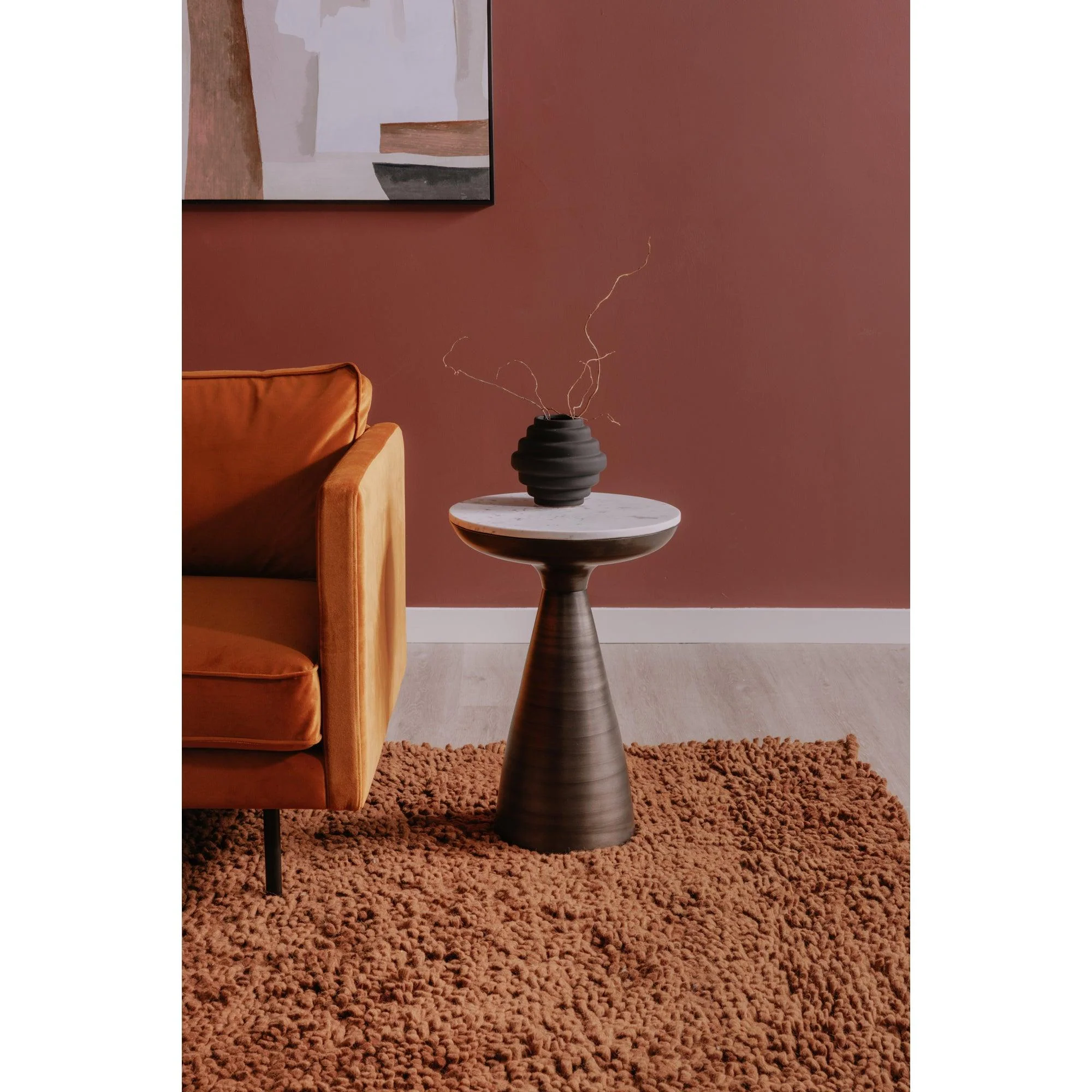 Font Side Table White Marble - Remutear