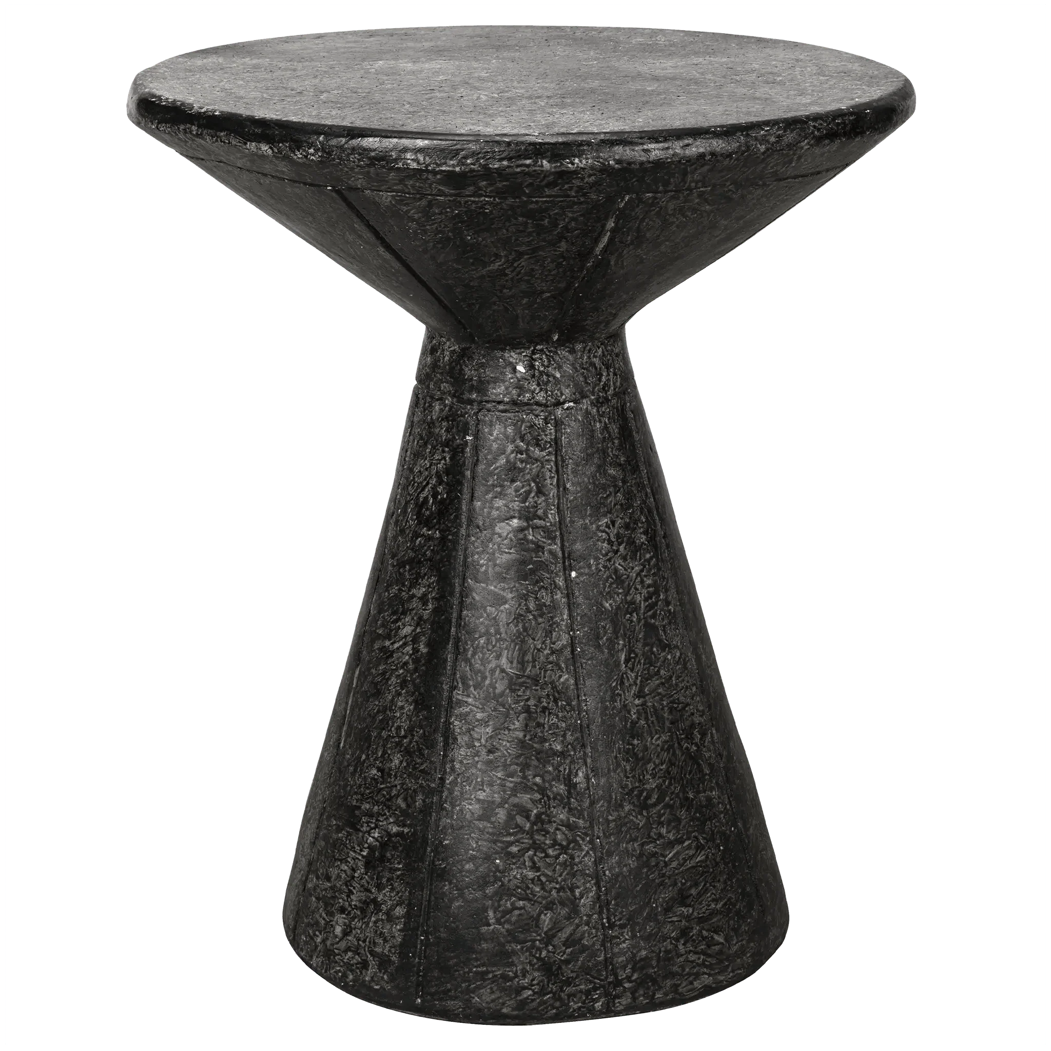 Pedestal Side Table, Black Fiber Cement - Remutear