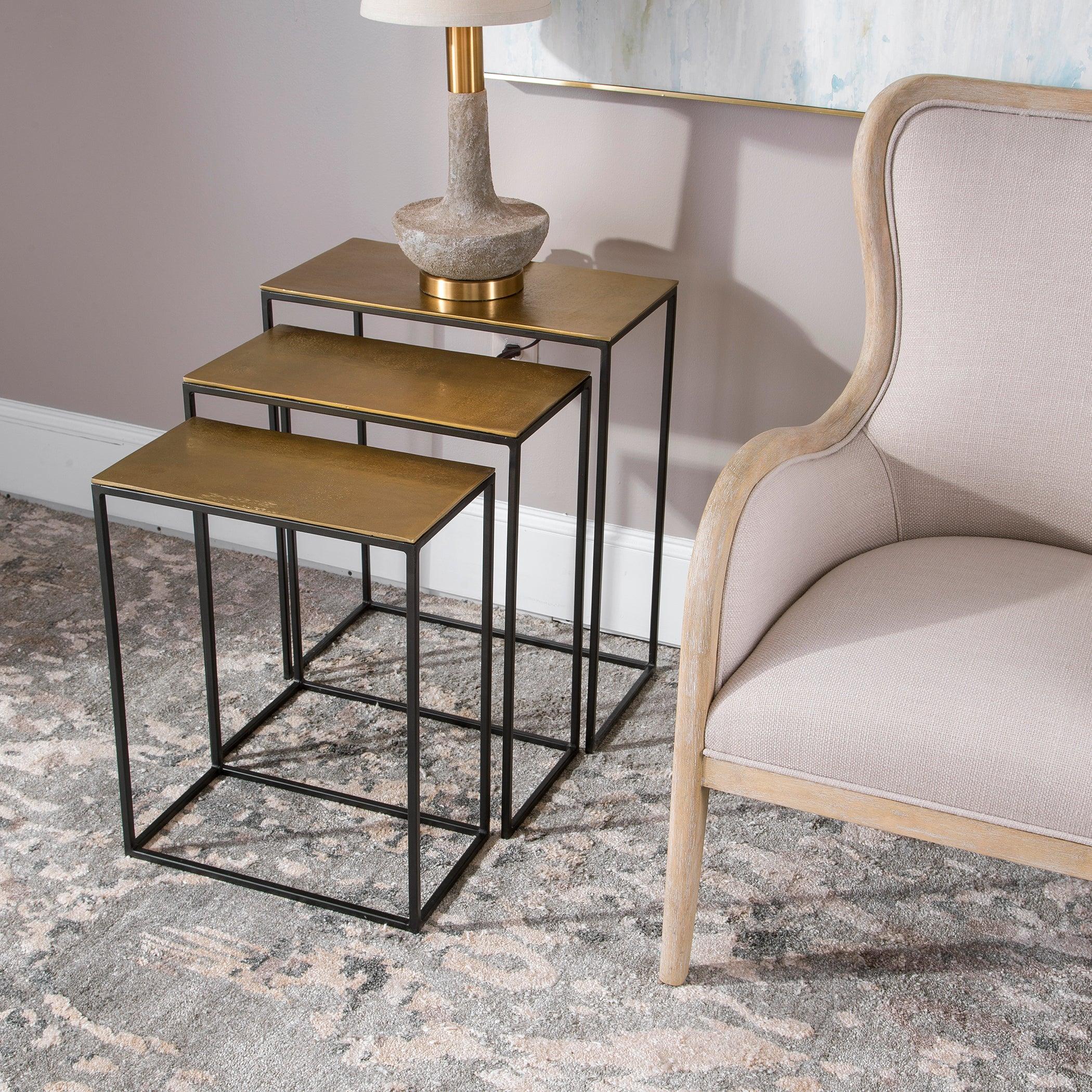 Coreene Gold Nesting Tables Set/3 - Remutear