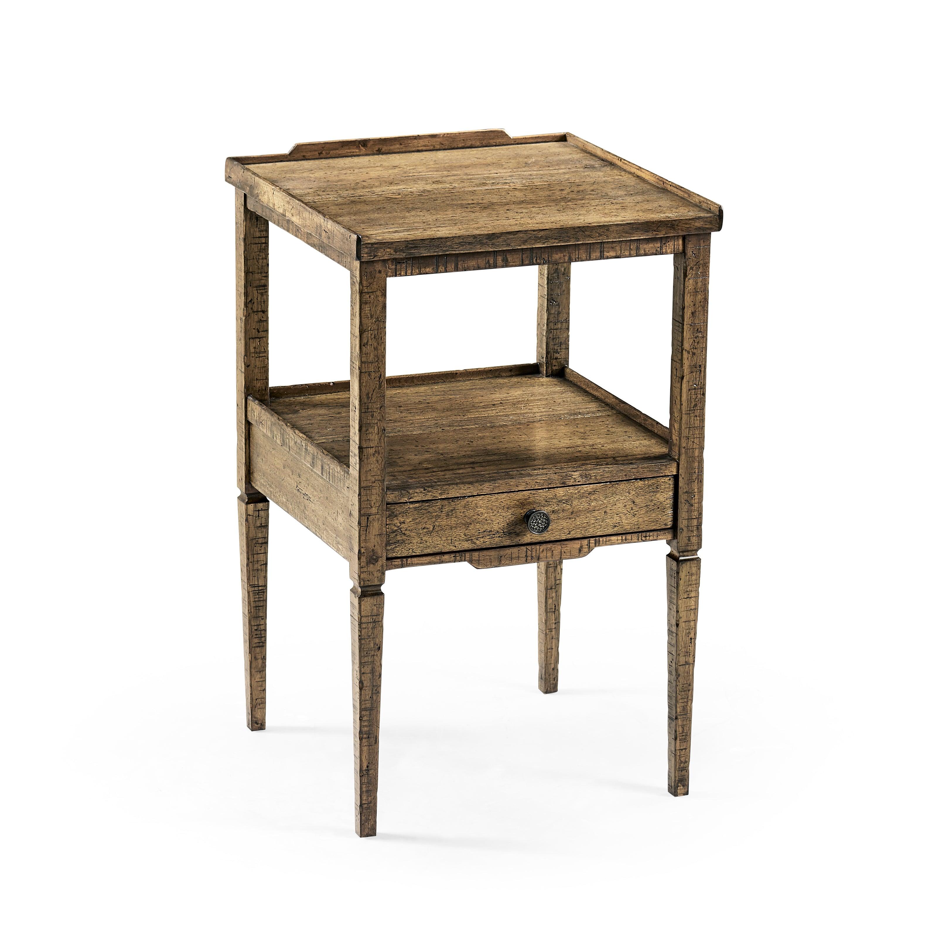 Casual Accents Medium Driftwood Square End Table - Remutear