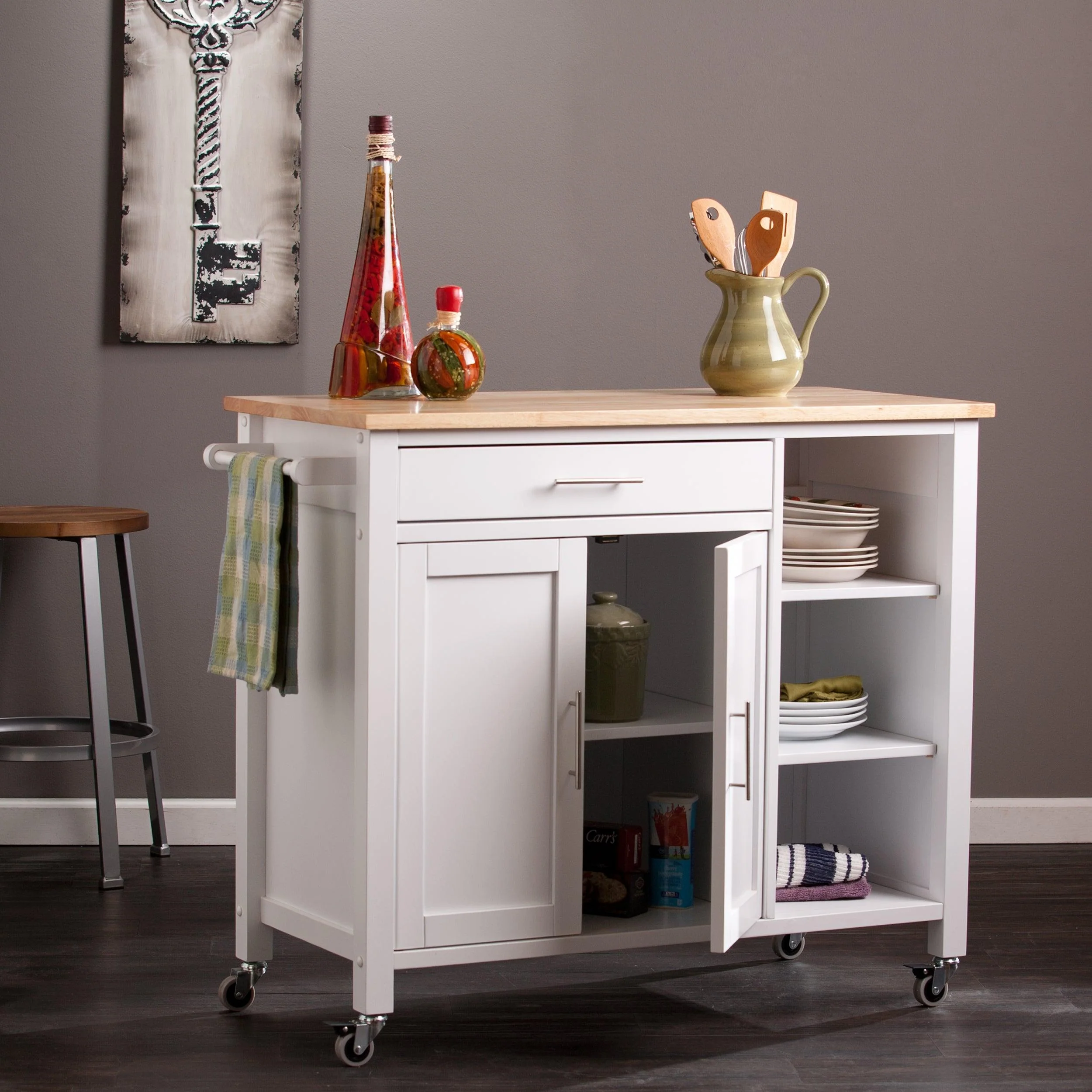 Martinville Kitchen Cart - White - Remutear
