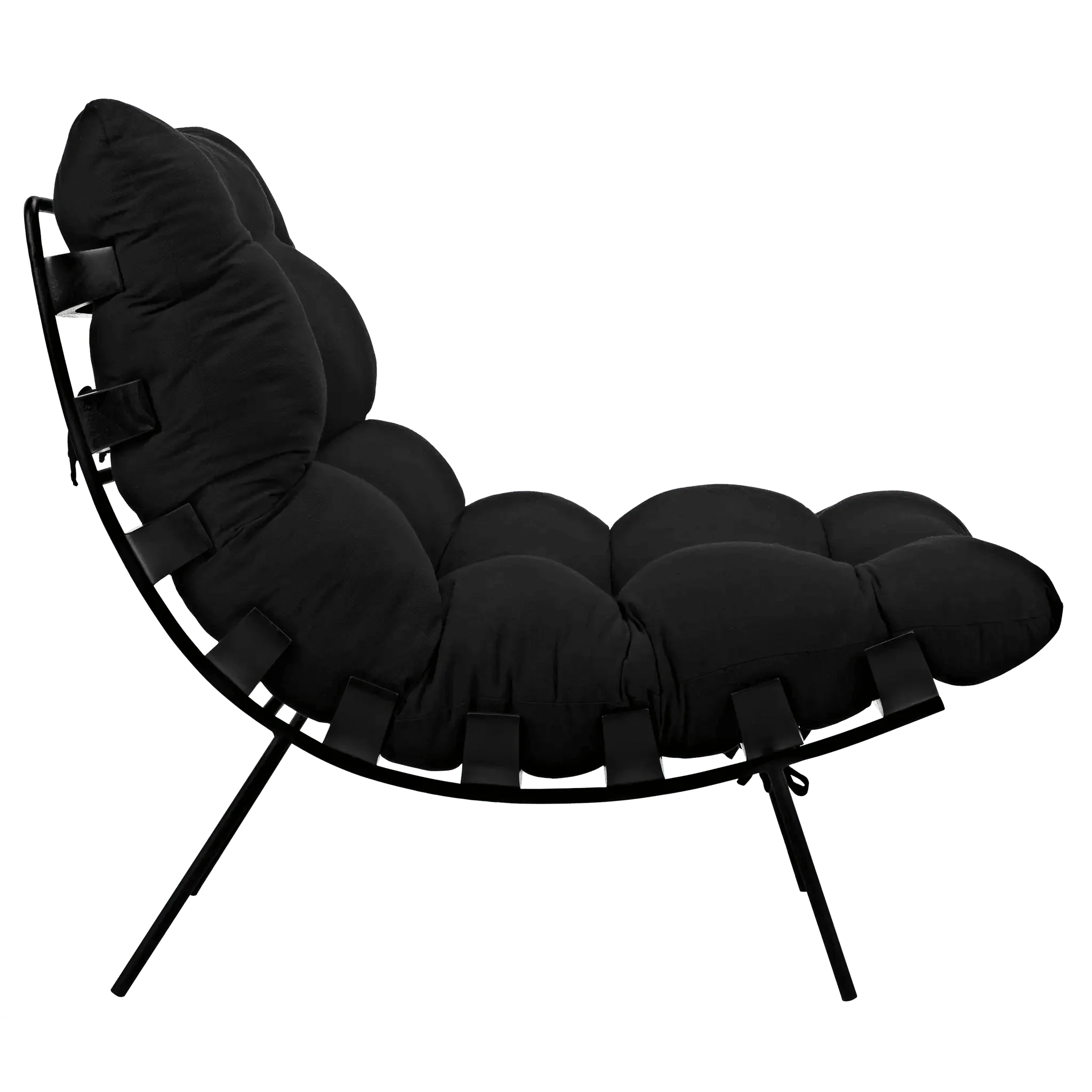 Hanzo Chair with Steel Legs, Charcoal Black - Remutear