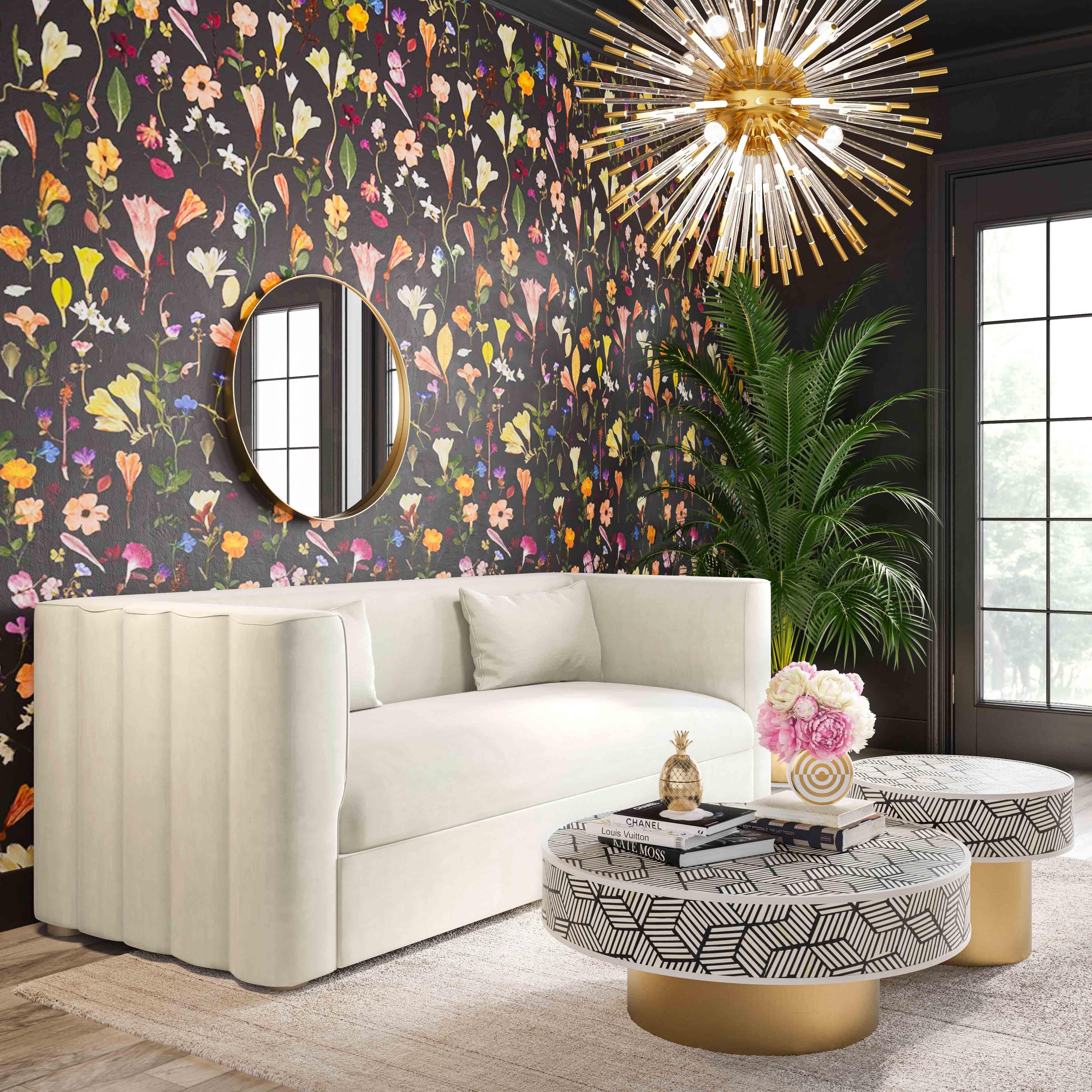 Callie Cream Velvet Sofa - Remutear