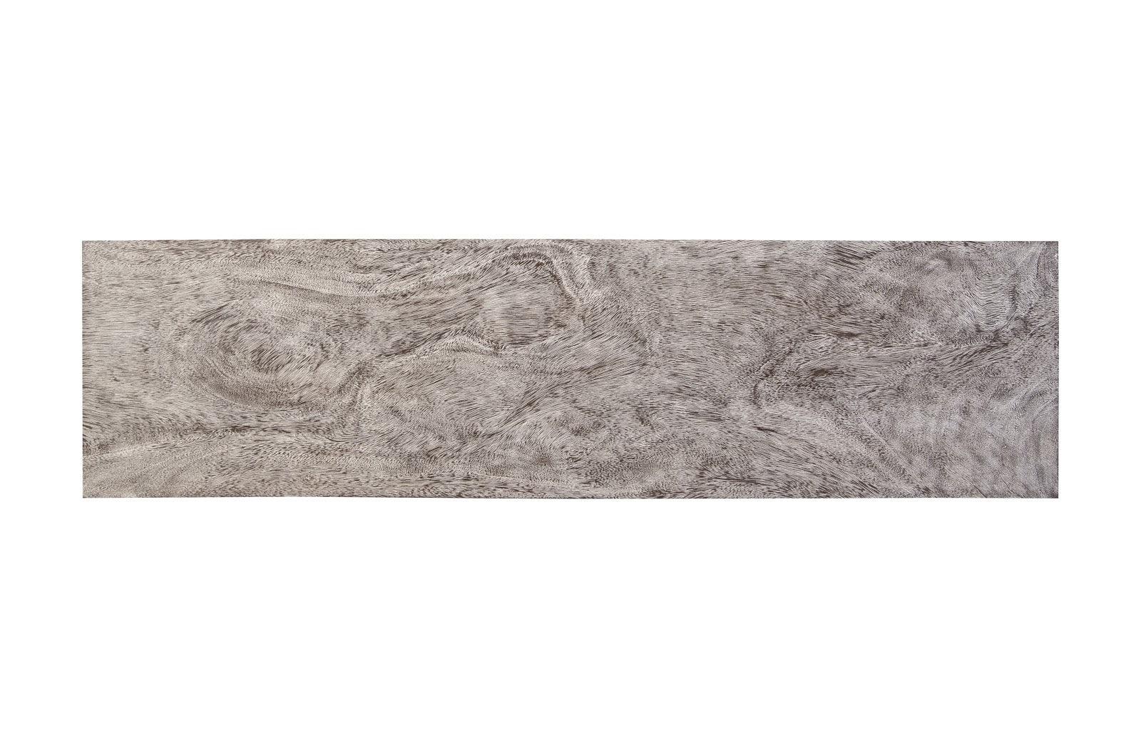 Atlas Console Table, Chamcha Wood, Gray Stone Finish, Metal - Remutear