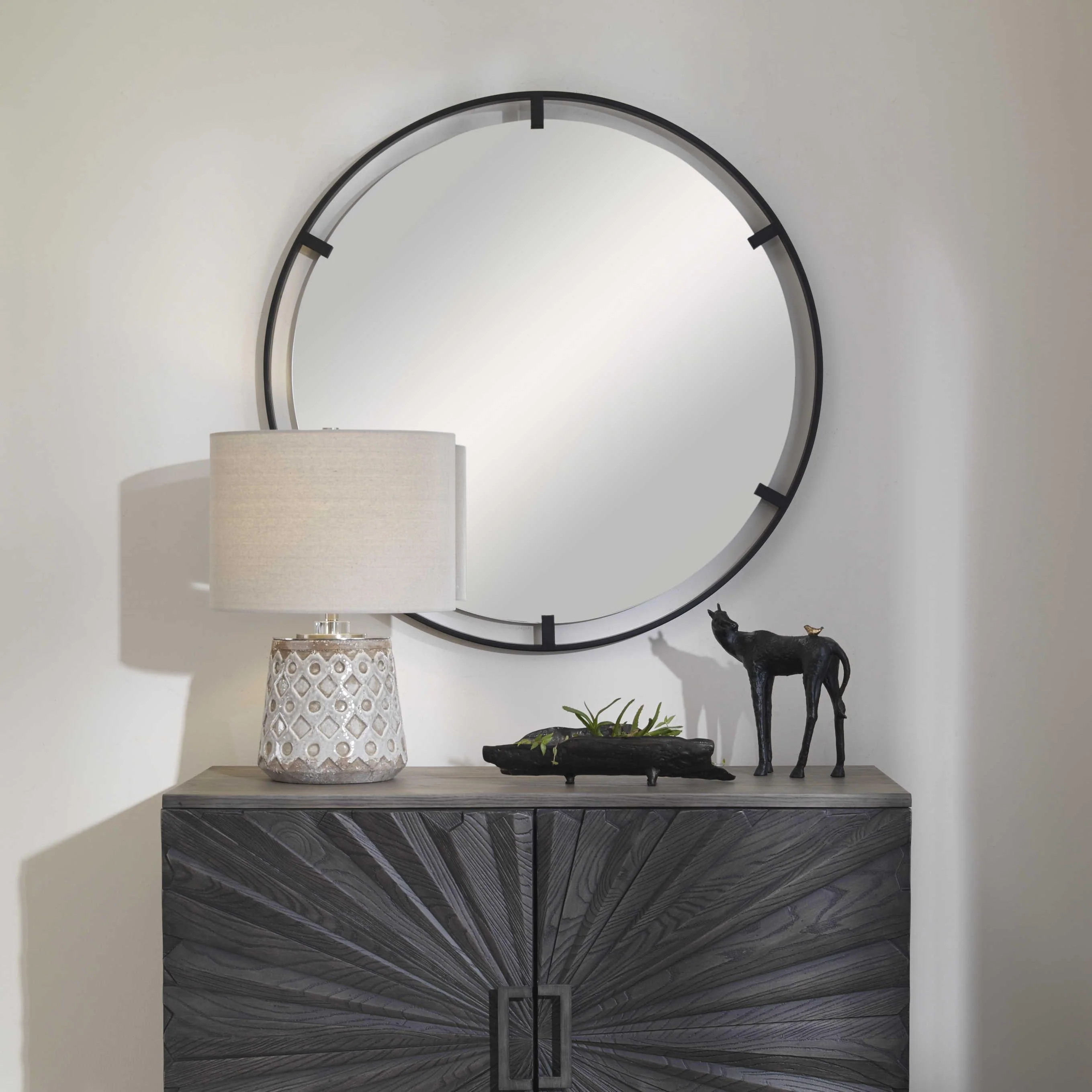 CASHEL ROUND IRON MIRROR - Remutear