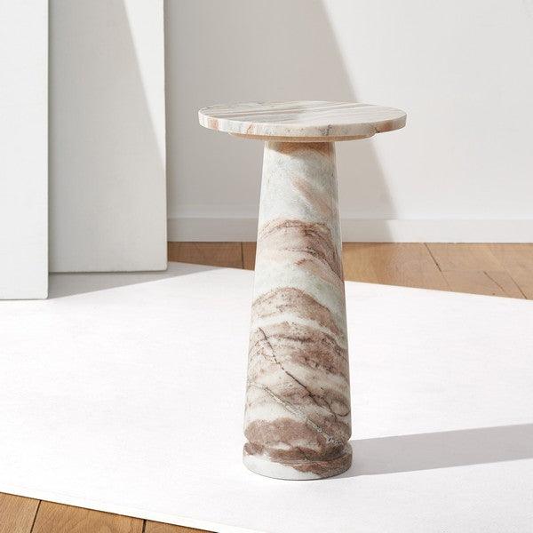 VALENTIA ROUND MARBLE ACCENT TABLE - Remutear