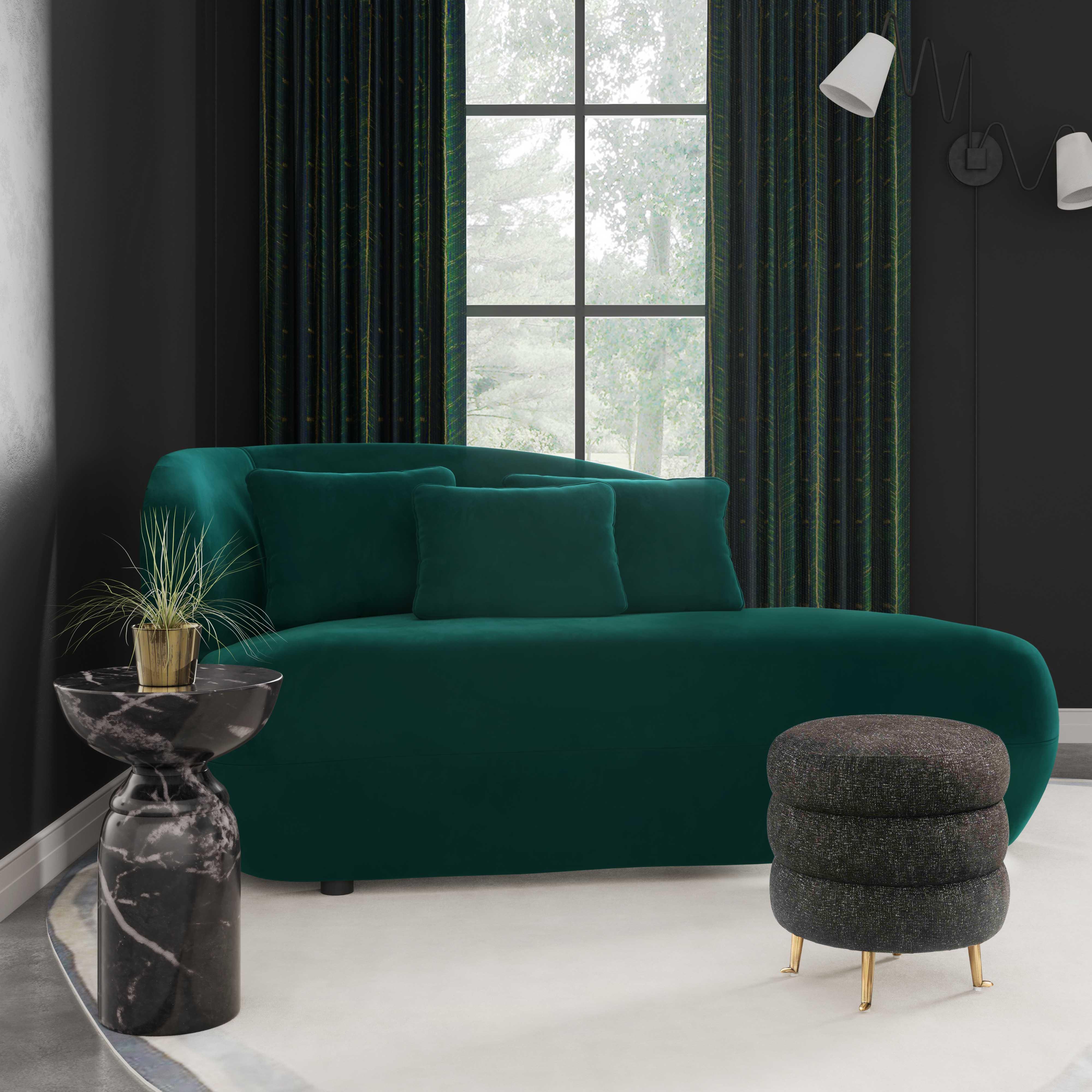 Galet Green Velvet Chaise - Remutear