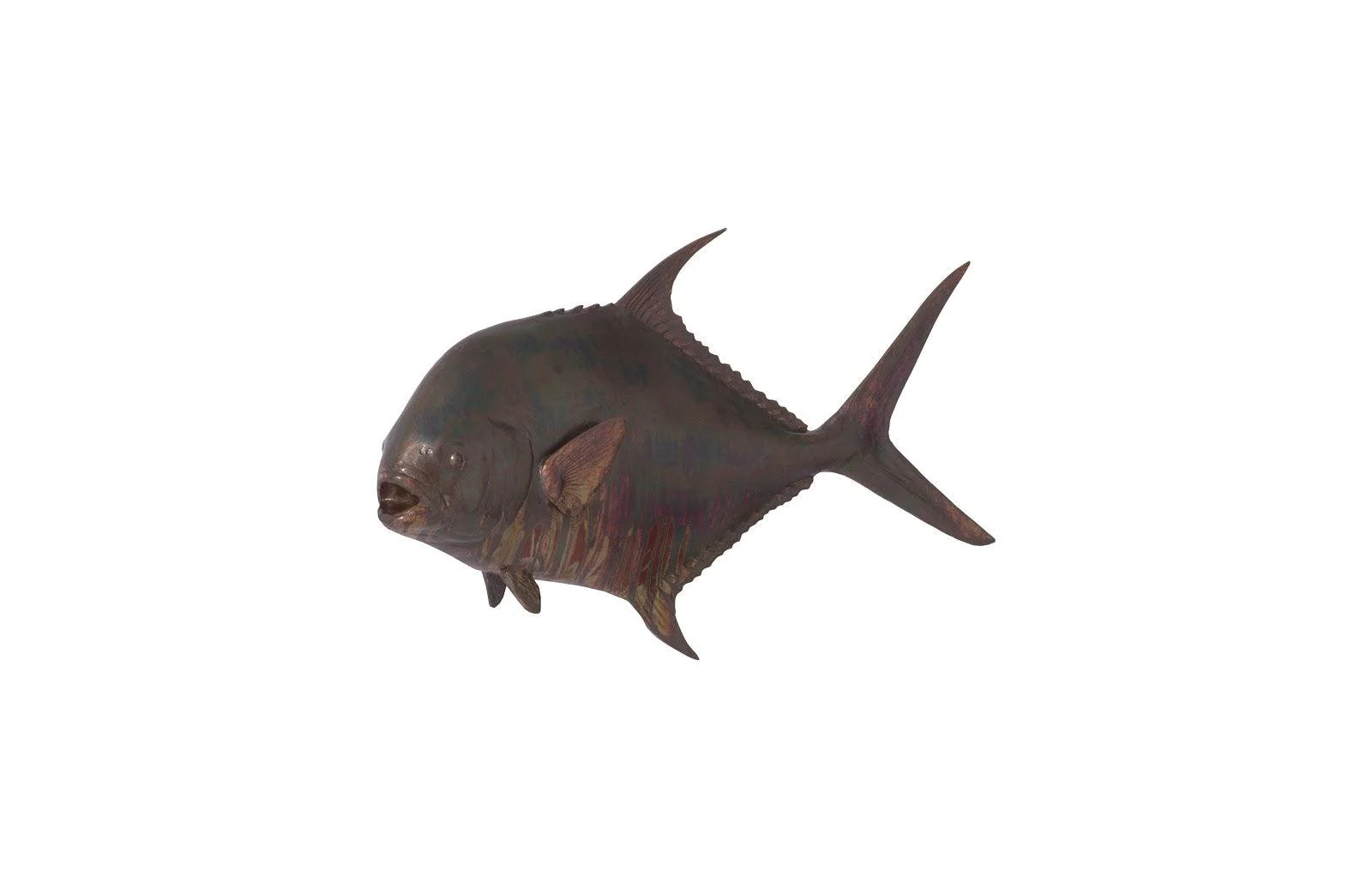 Permit Fish Wall Sculpture, Resin, Copper Patina Finish - Remutear